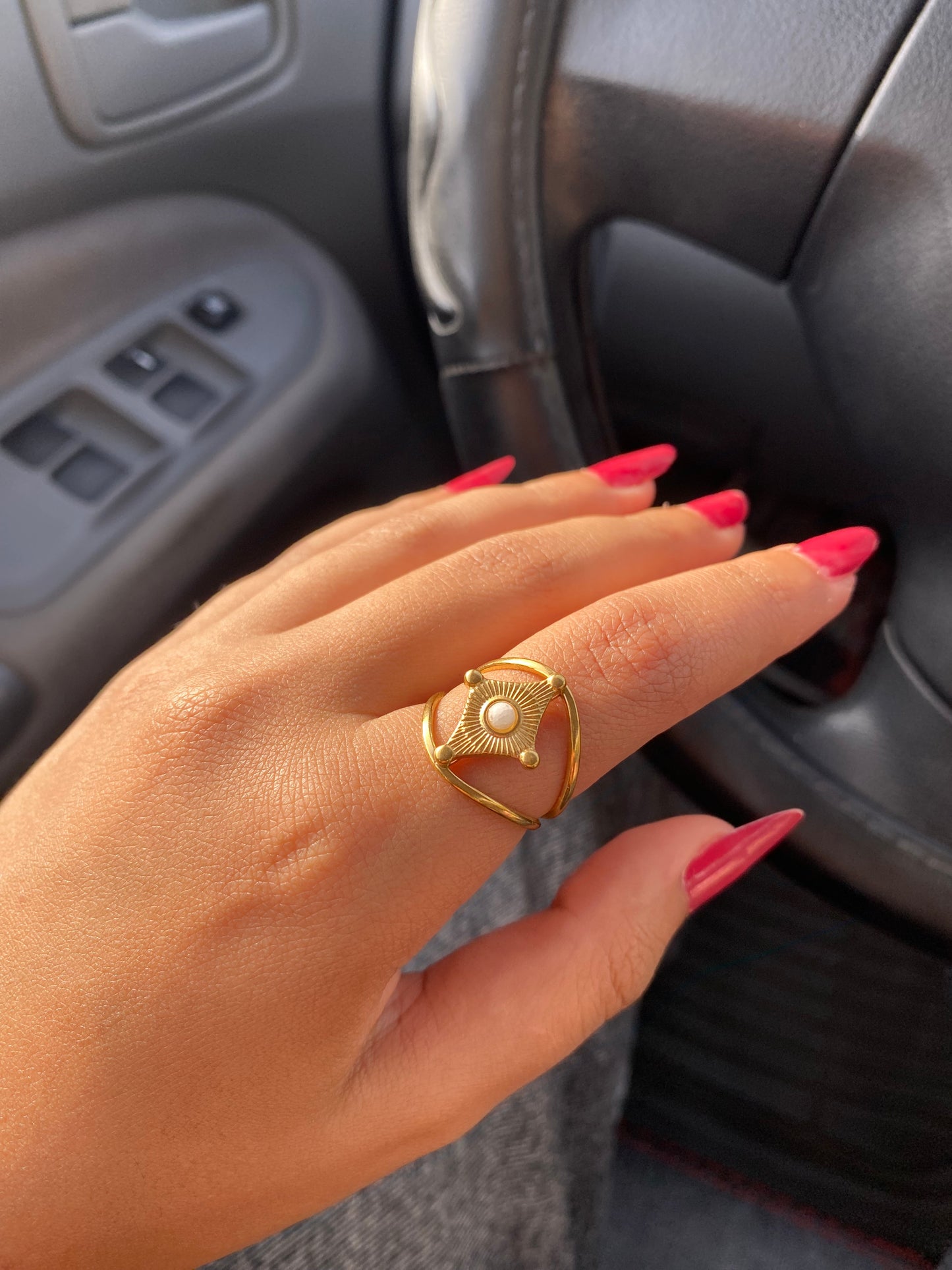 Statement Stone Ring (Stainless Steel)