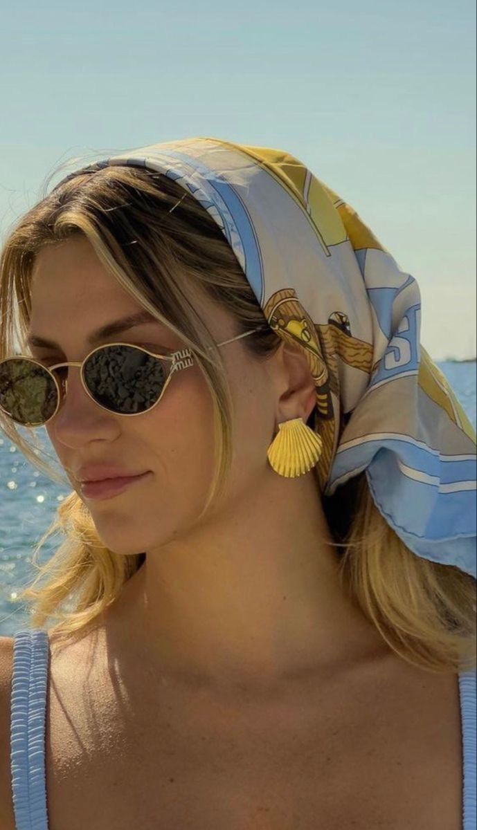Seashell Statement Earrings (Gold Plated)