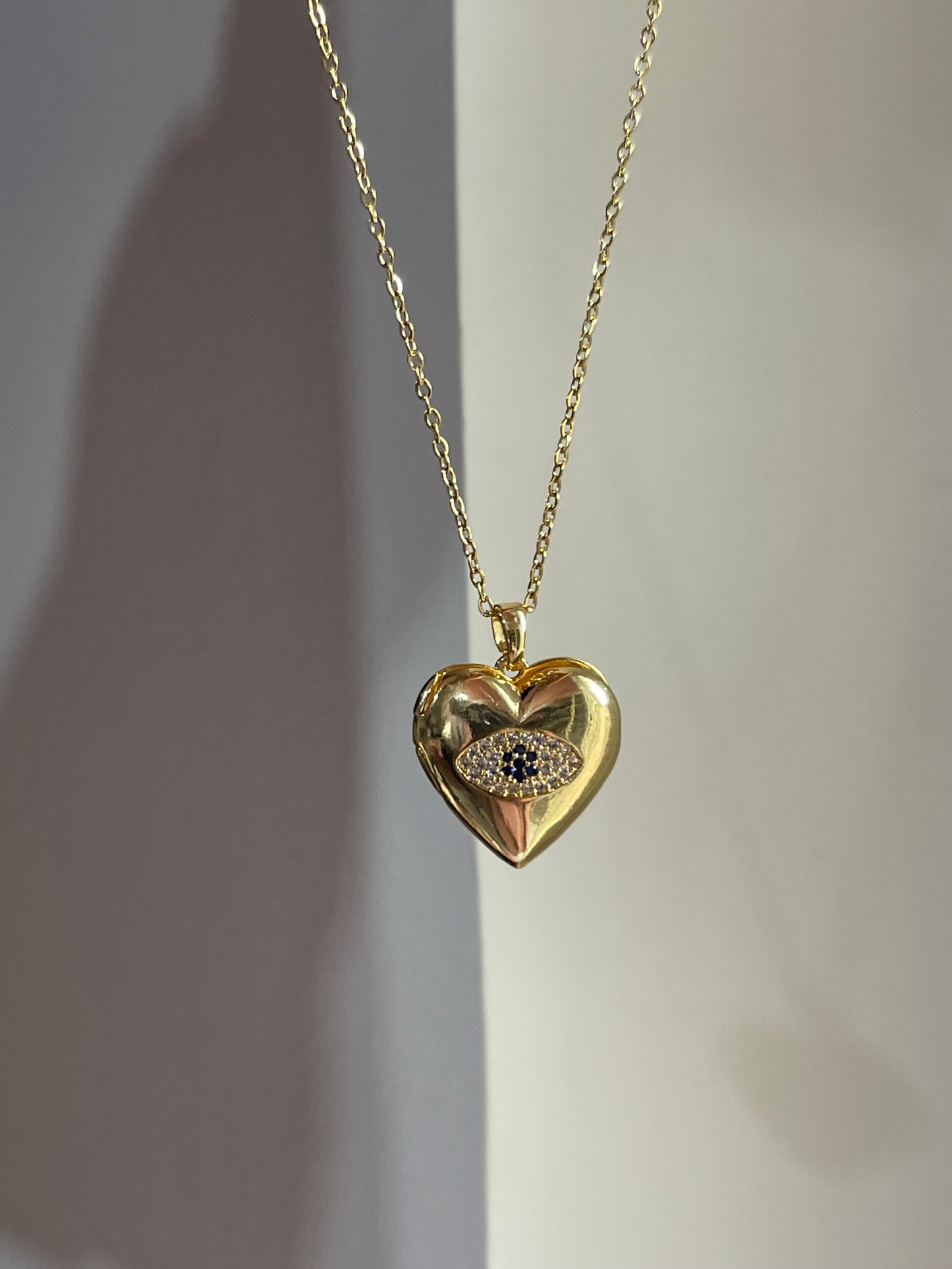 Heart Locket Necklace - Evil Eye Edition (Stainless Steel)