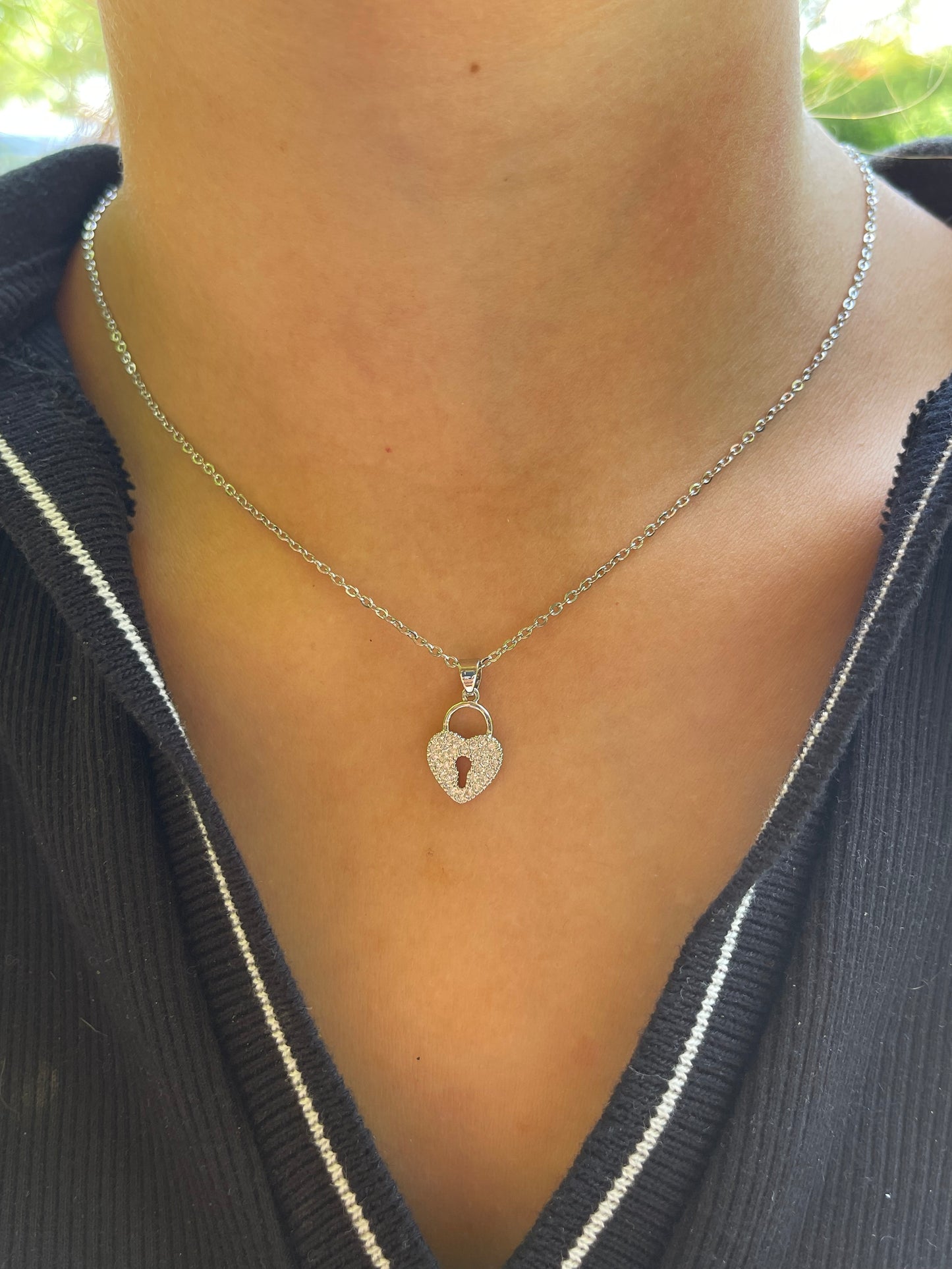 Heart Lock Necklace (Stainless Steel)