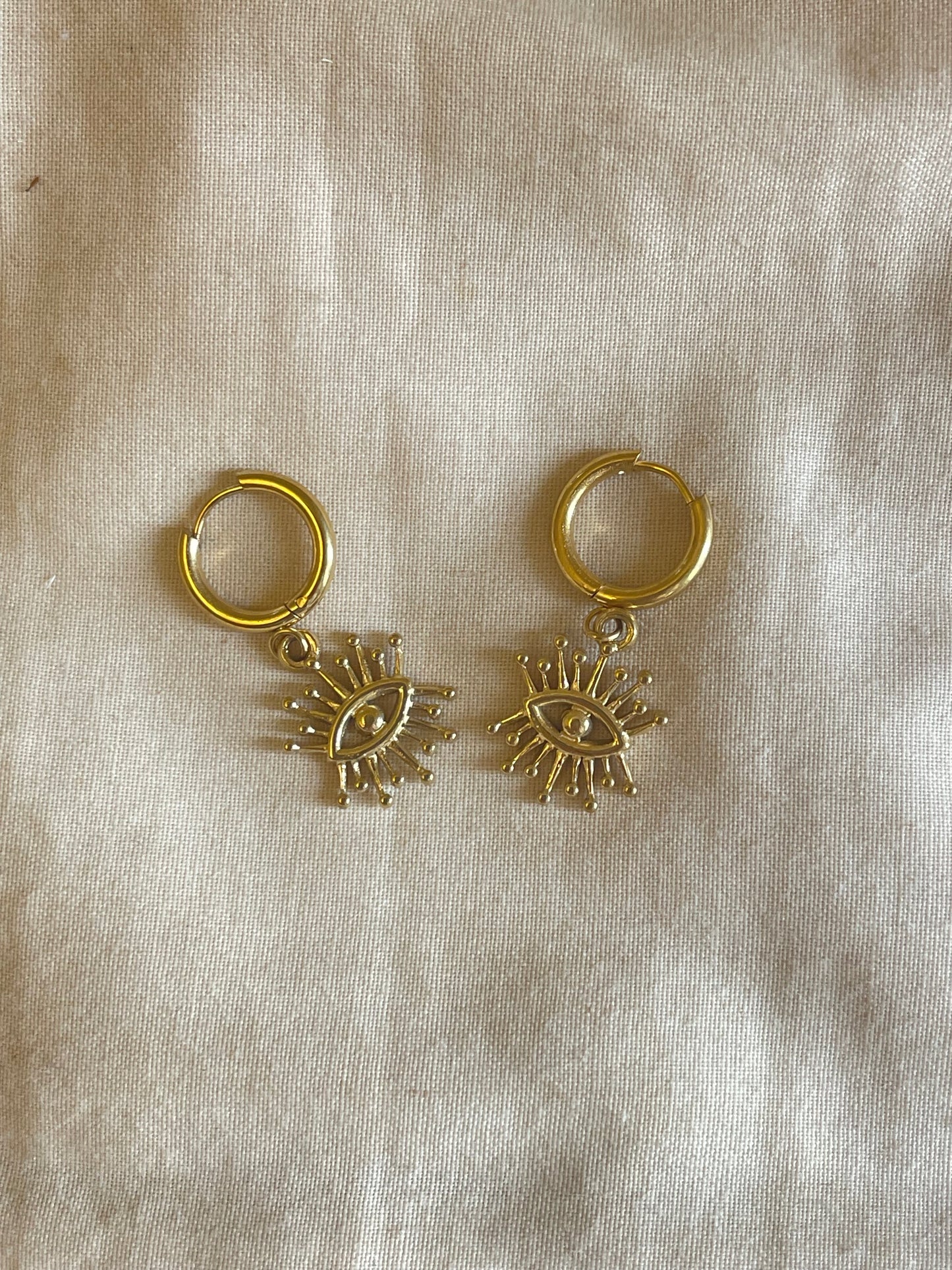 Evil Eye Hoop Earrings (Stainless Steel)