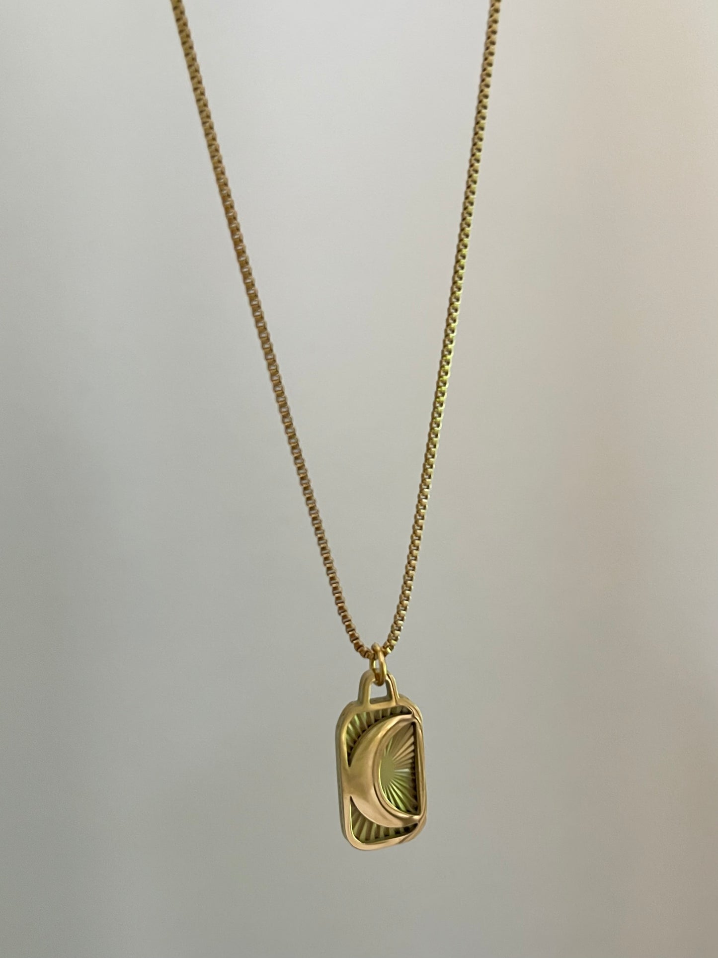 Moon Frame Necklace (Stainless Steel)