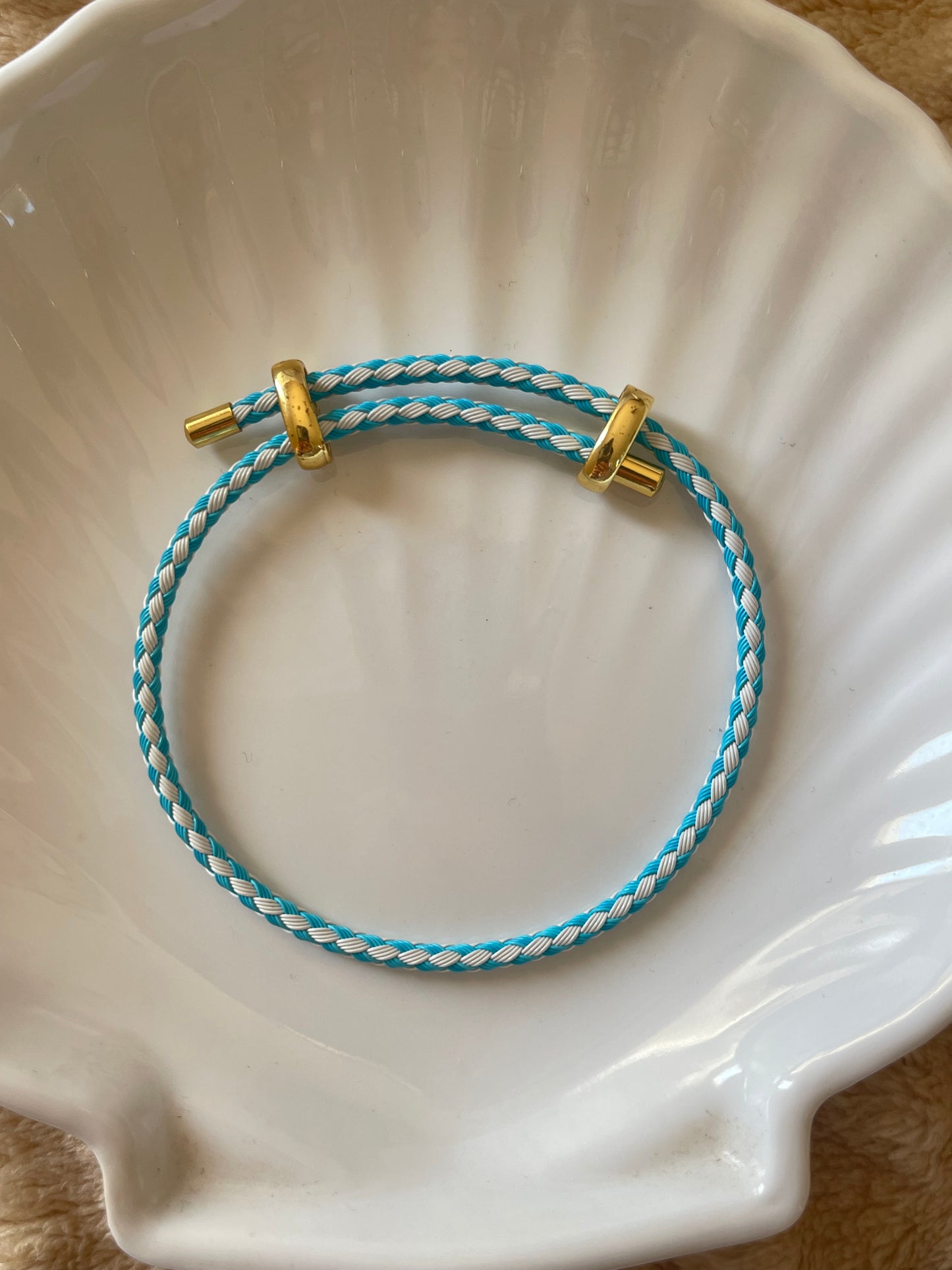Fabric Charm Base Bracelet- Gold Plated