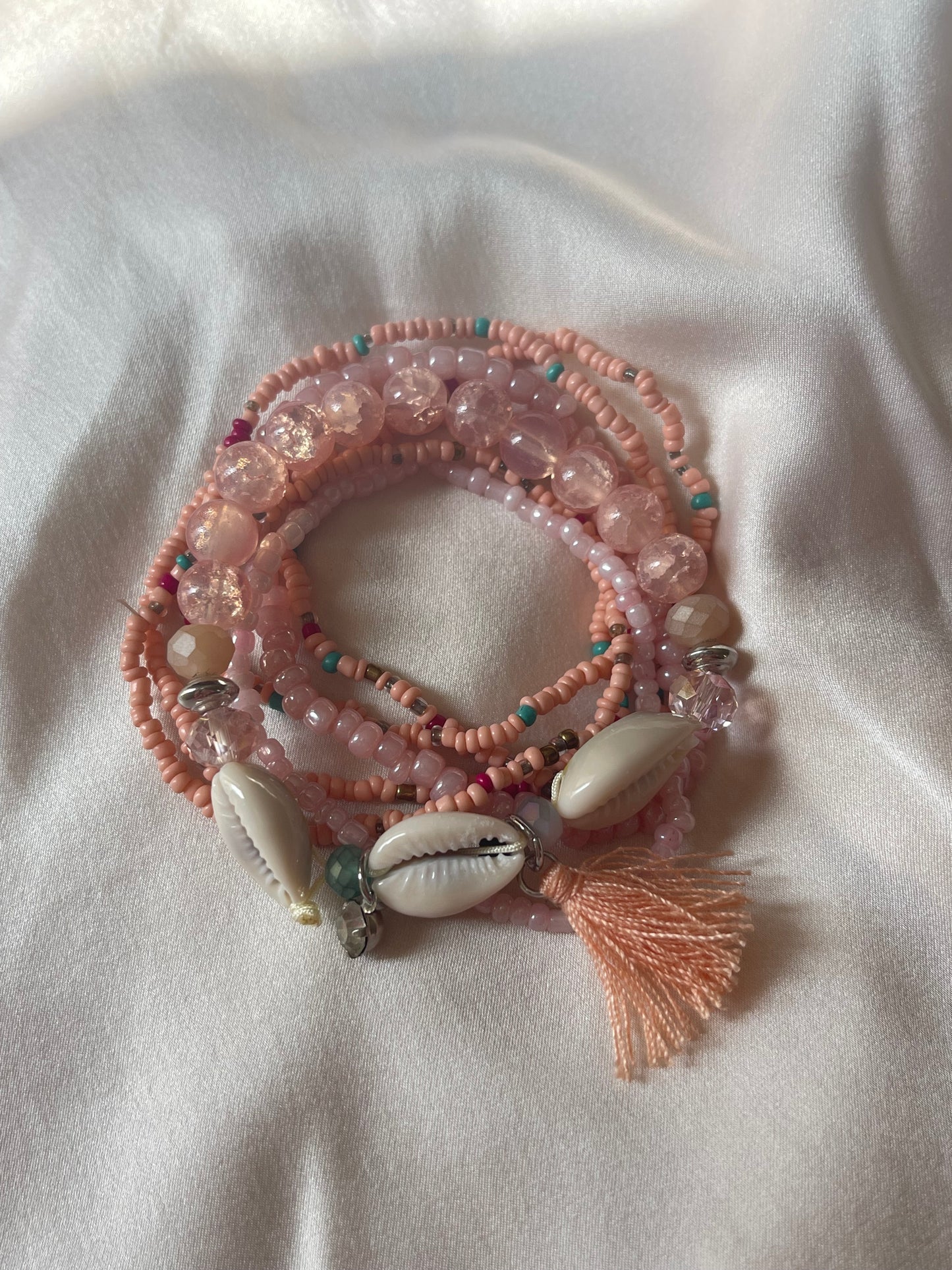 Colorful Seashell Layered Bracelets