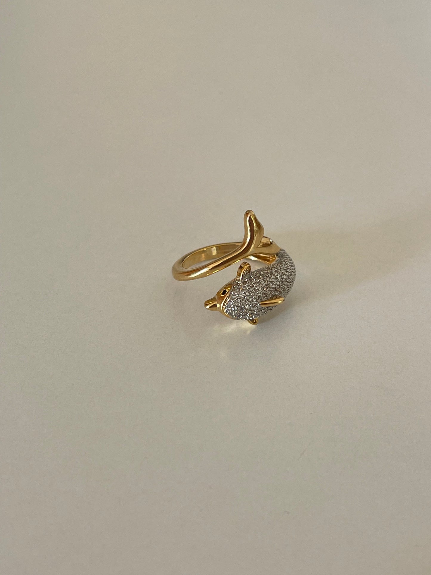 Crystal Dolphin Ring (Gold Plated & Exclusive )