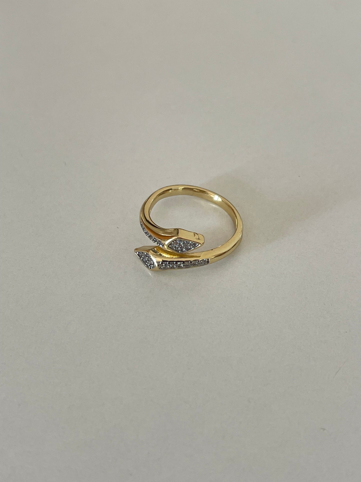 Crystal Arrow Ring (Gold Plated)