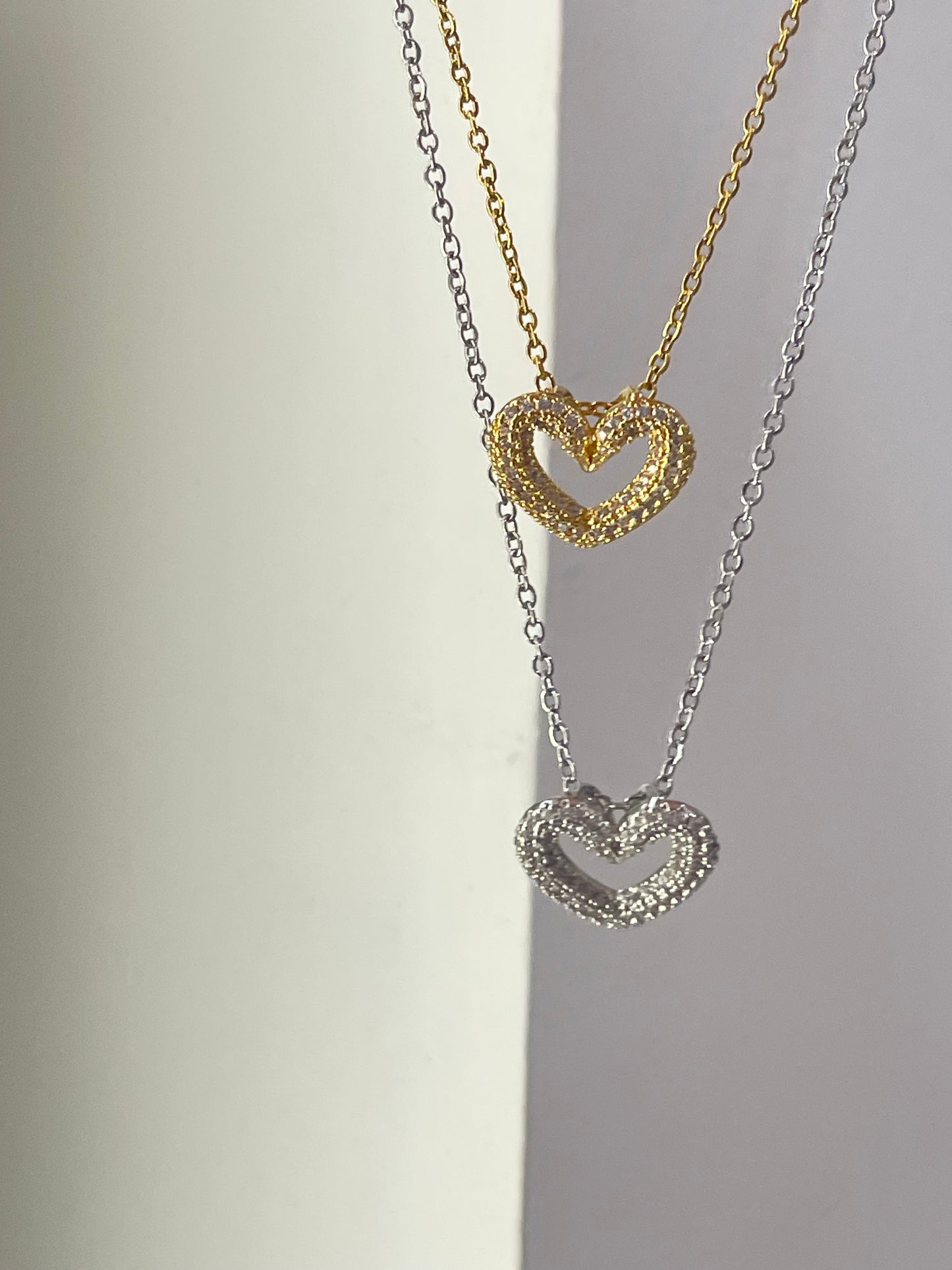 Crystal Heart Necklace (Stainless Steel)
