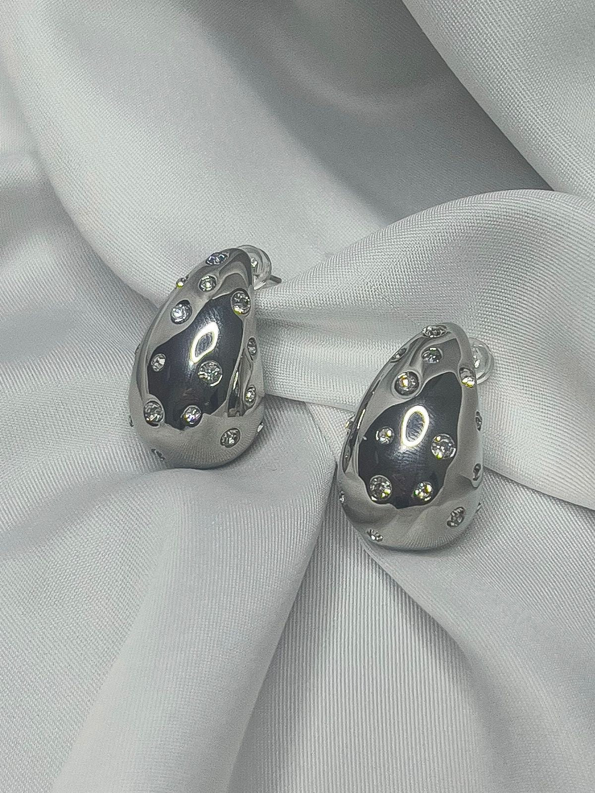 Crystal Drop Earrings-Stainless Steel