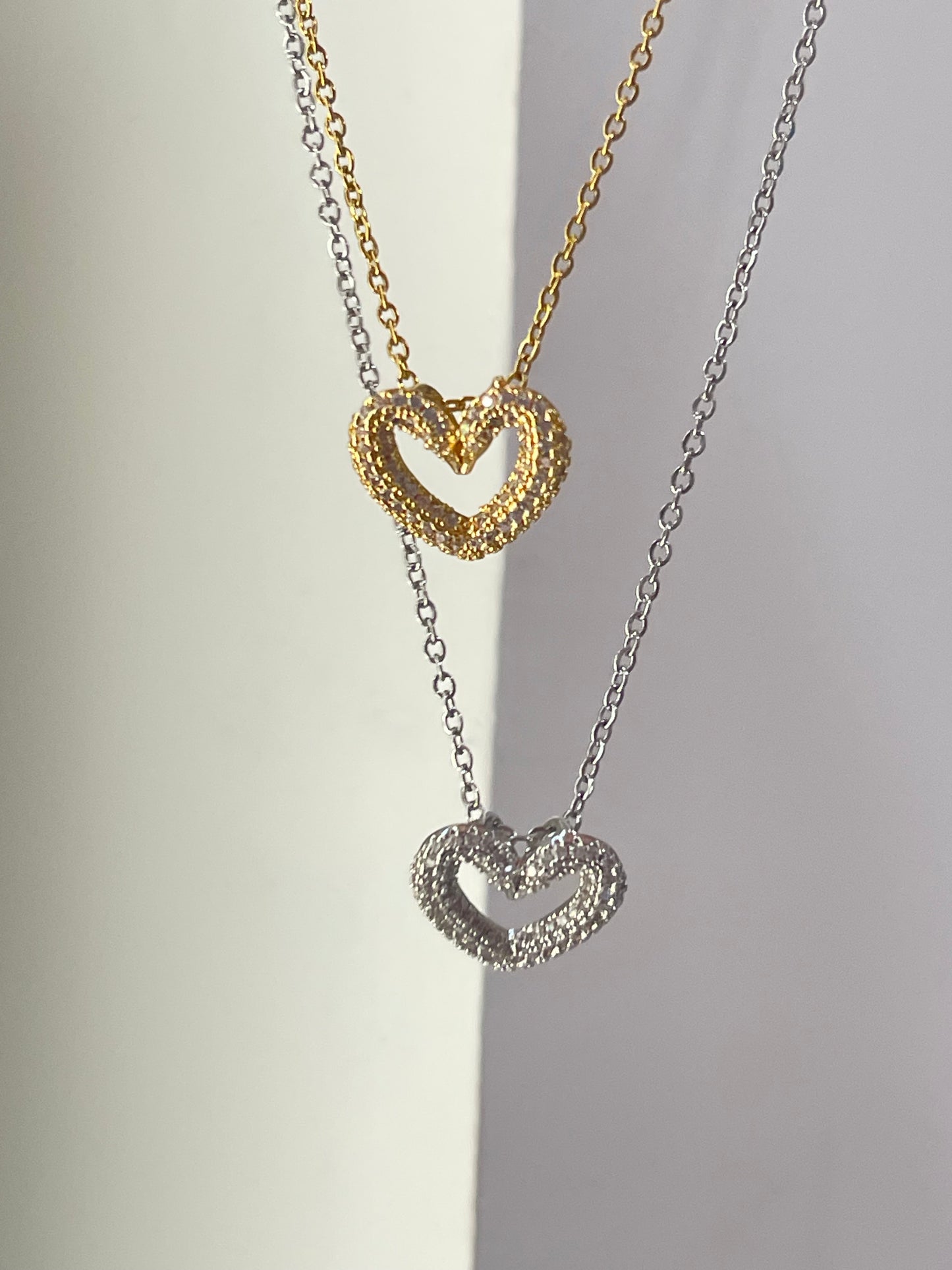 Crystal Heart Necklace (Stainless Steel)