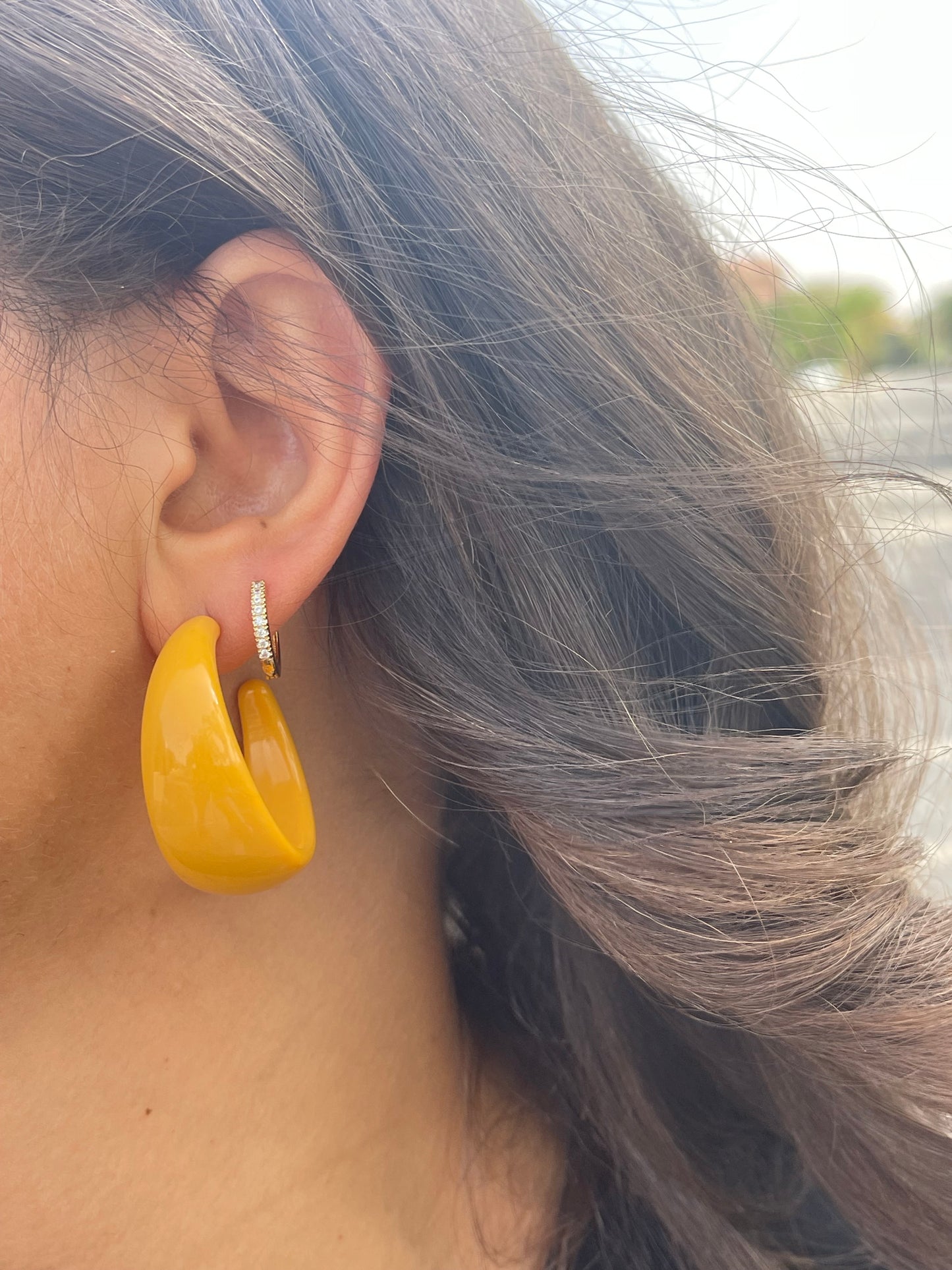 Chunky Orange Hoop Earrings
