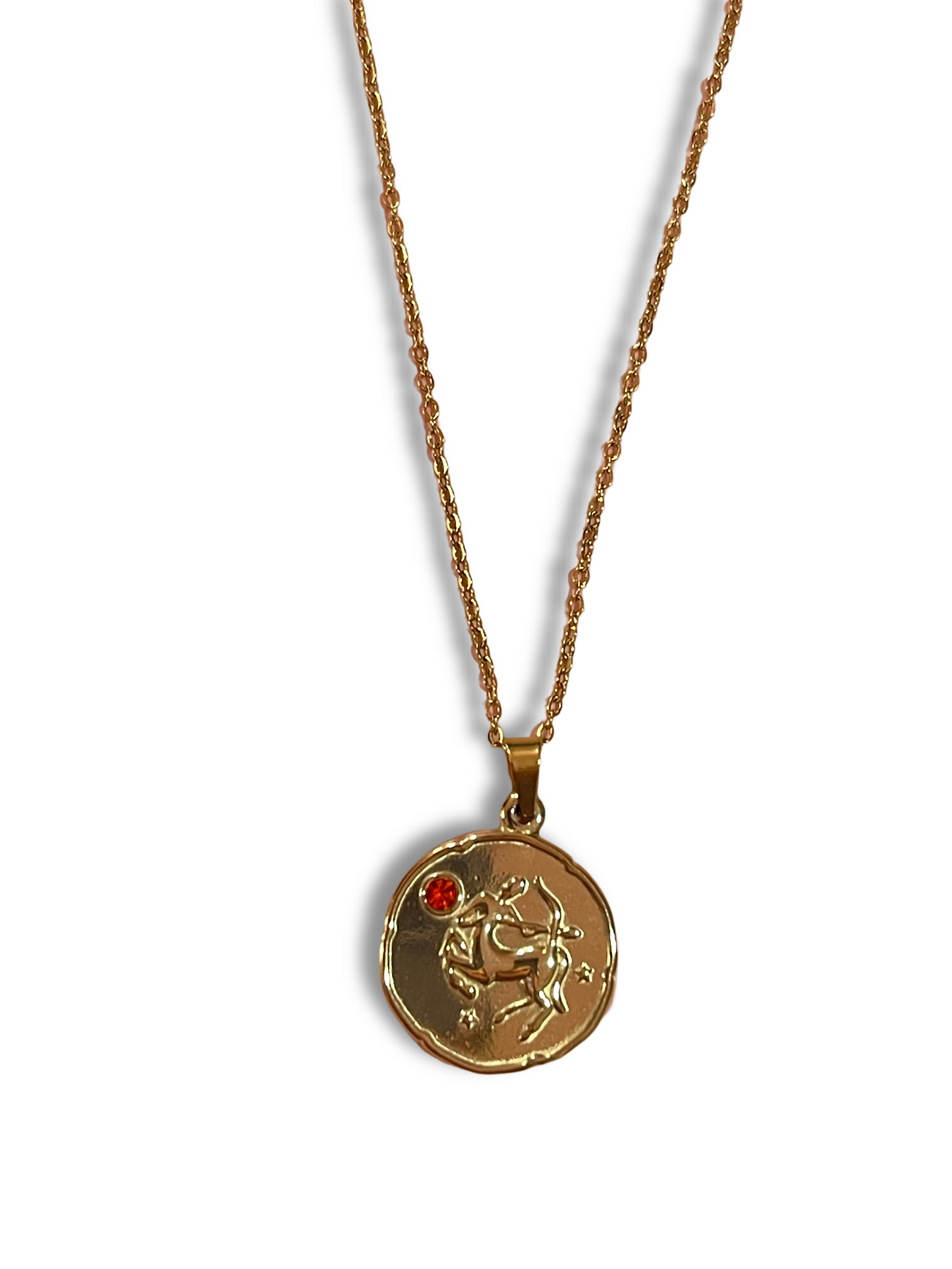 Zodiac Engraved Necklace- Stainless Steel