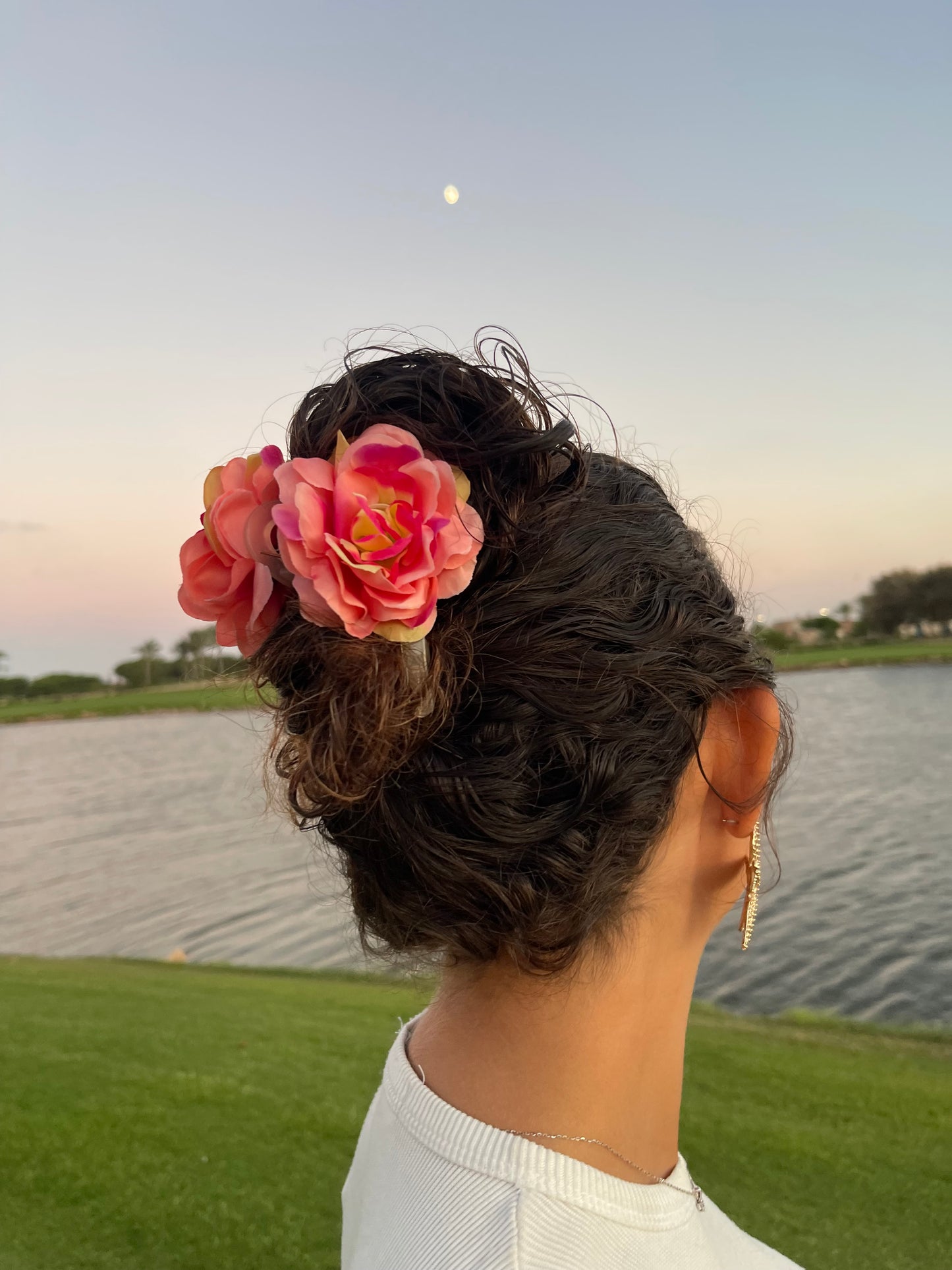 Rose Floral Claw Clip