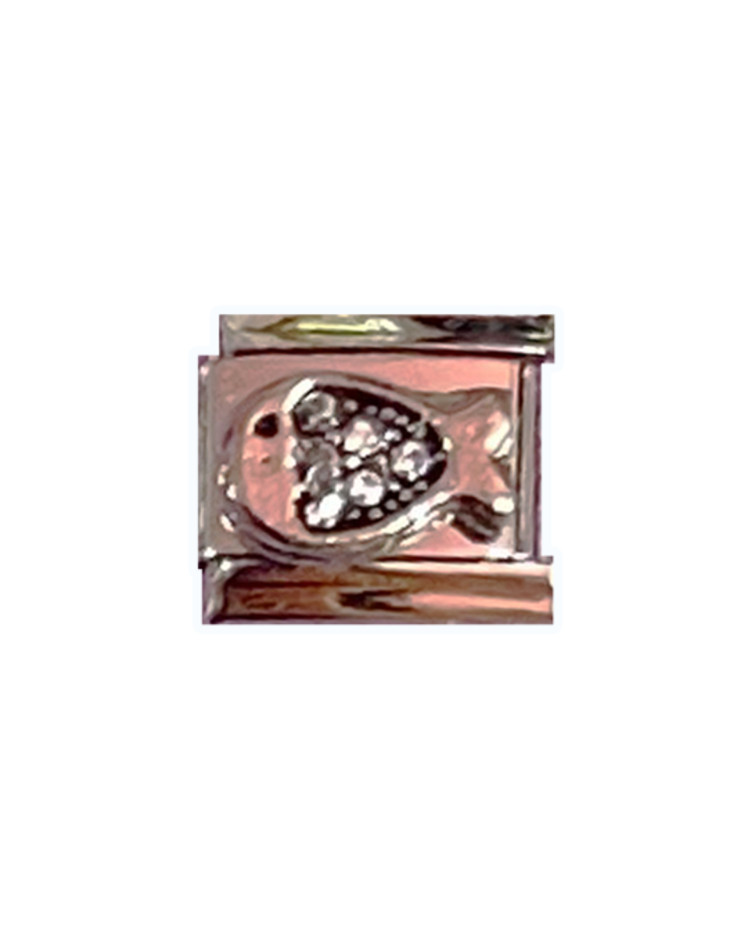Crystal Fish - Silver Italian Charm