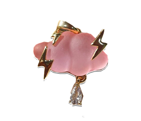 Pink Cloud Charm- Gold Plated