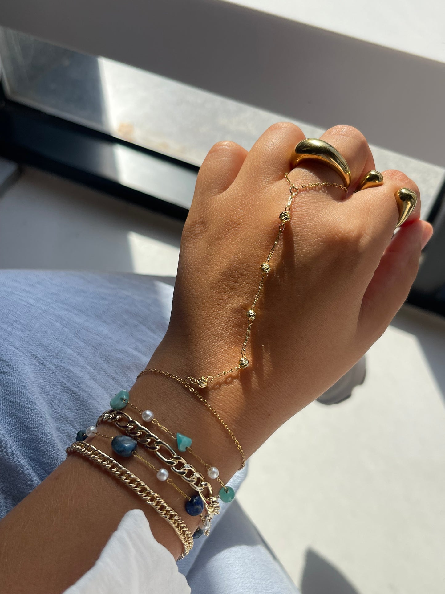 Blue Layered Iconic Bracelets (Sold Separately + Gold Plated