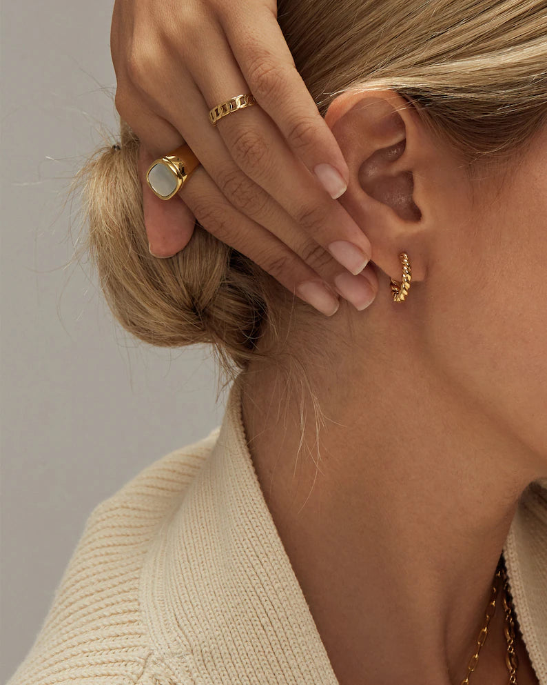 Mini Croissant Hoop Earrings