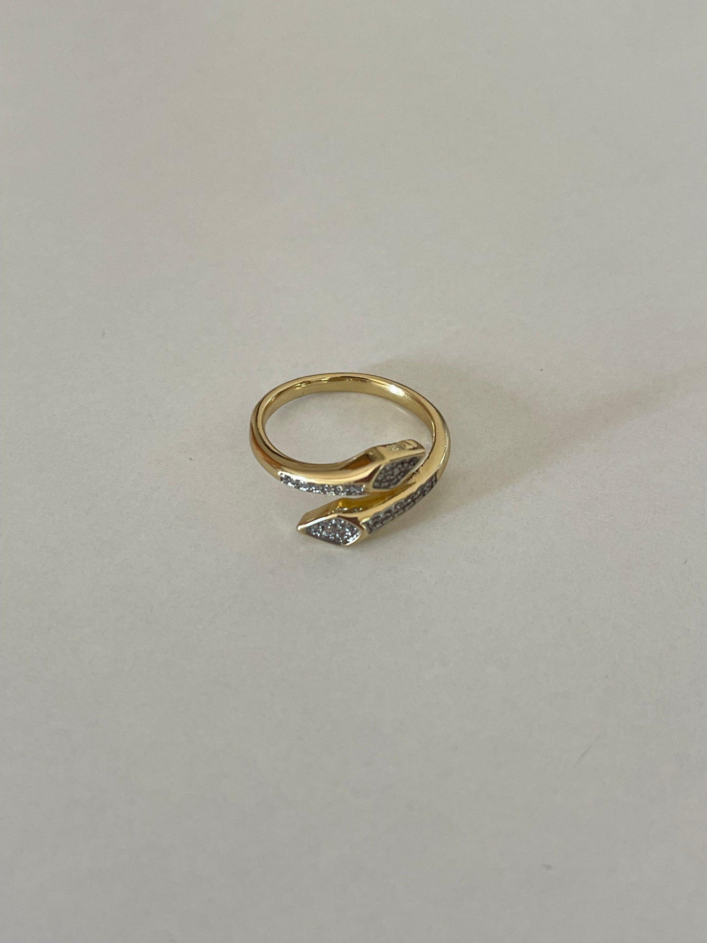 Crystal Arrow Ring (Gold Plated)