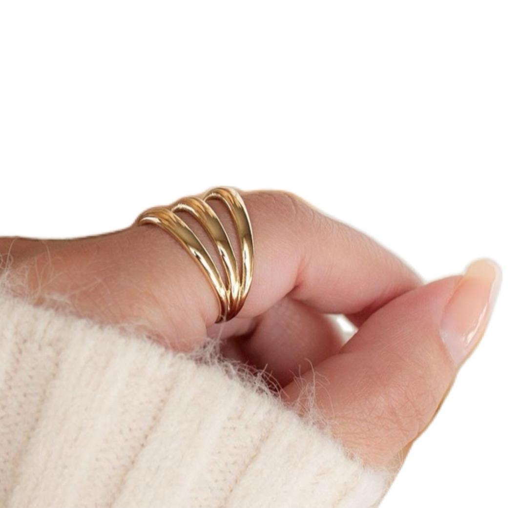 Triple Layered Chunky Ring (Stainless Steel)