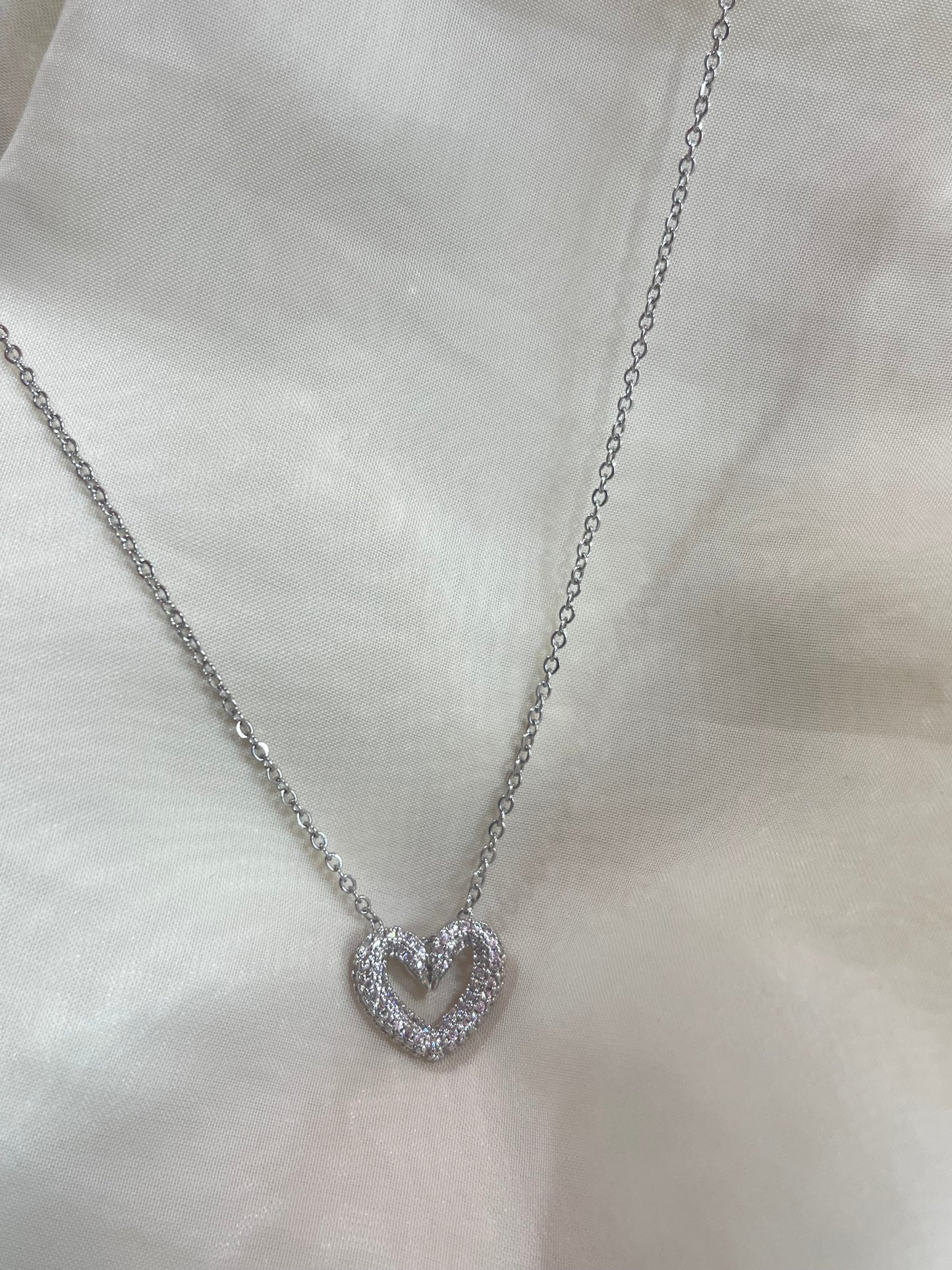 Crystal Heart Necklace (Stainless Steel)