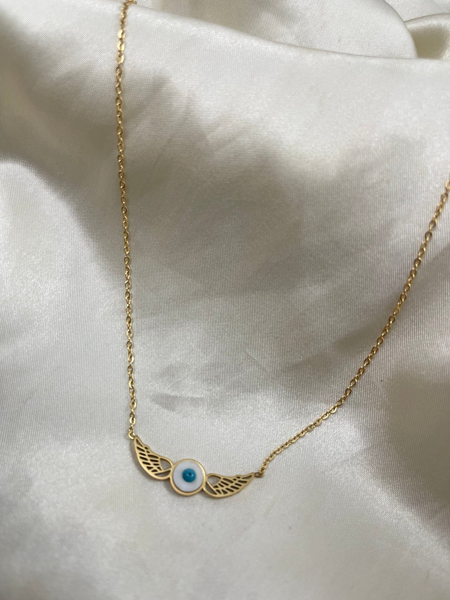 Evil Eye Wings Necklace (Stainless Steel)
