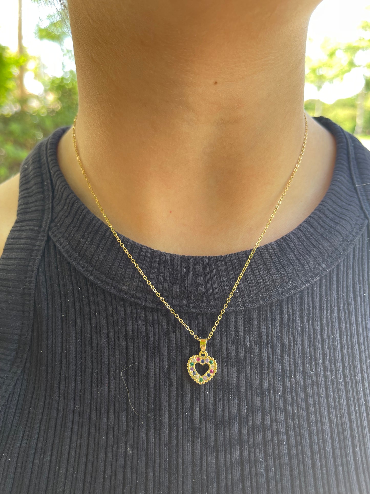 Colorful Mini Heart Necklace (Stainless Steel)