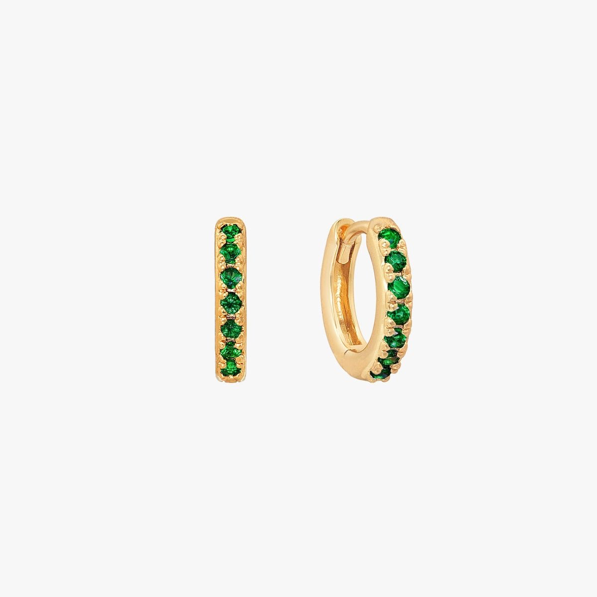 Mini Crystal Hoop Earrings (Gold Plated)