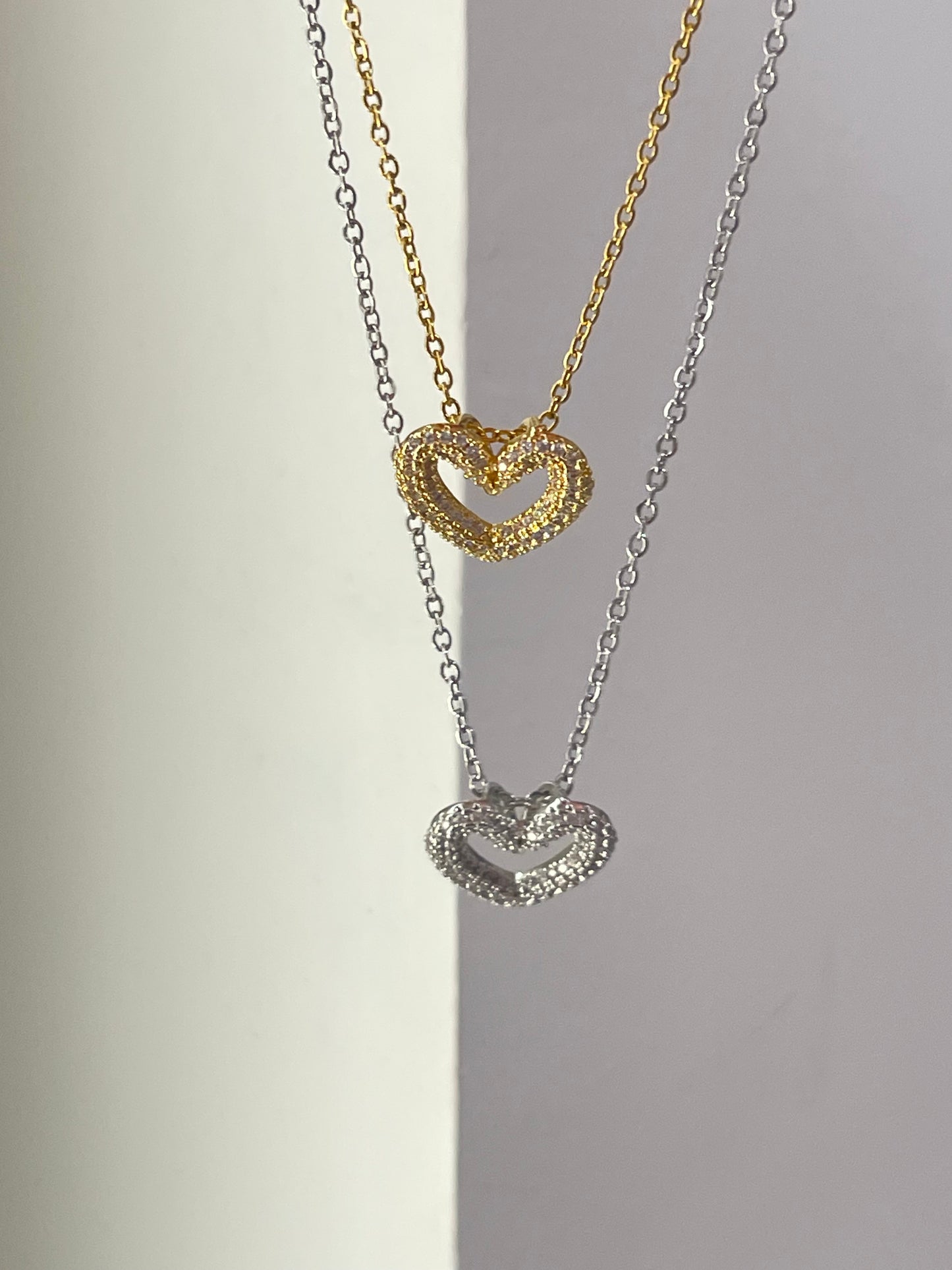Crystal Heart Necklace (Stainless Steel)