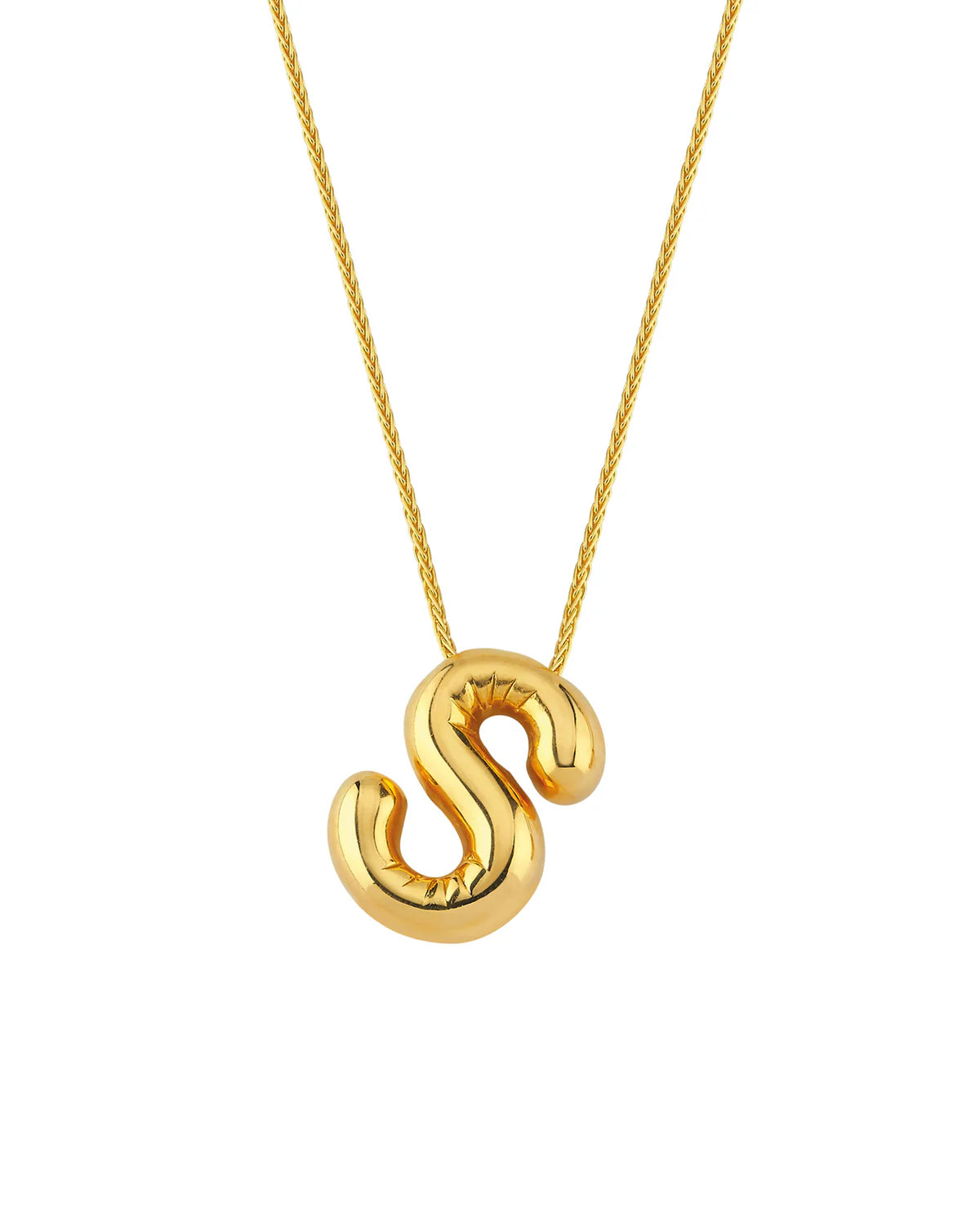 Bubble Initial Letter Necklace (Stainless Steel)