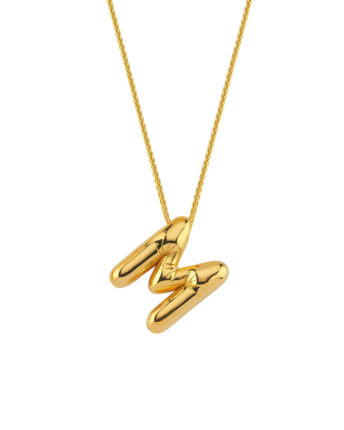 Bubble Initial Letter Necklace (Stainless Steel)