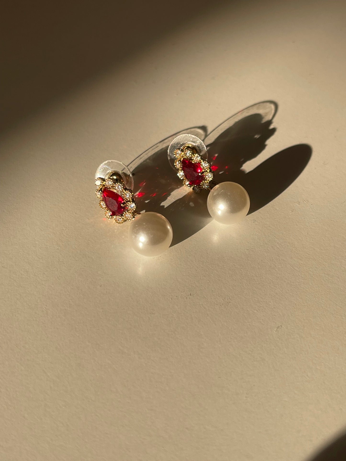 Crystal Pearl Dangle Earrings