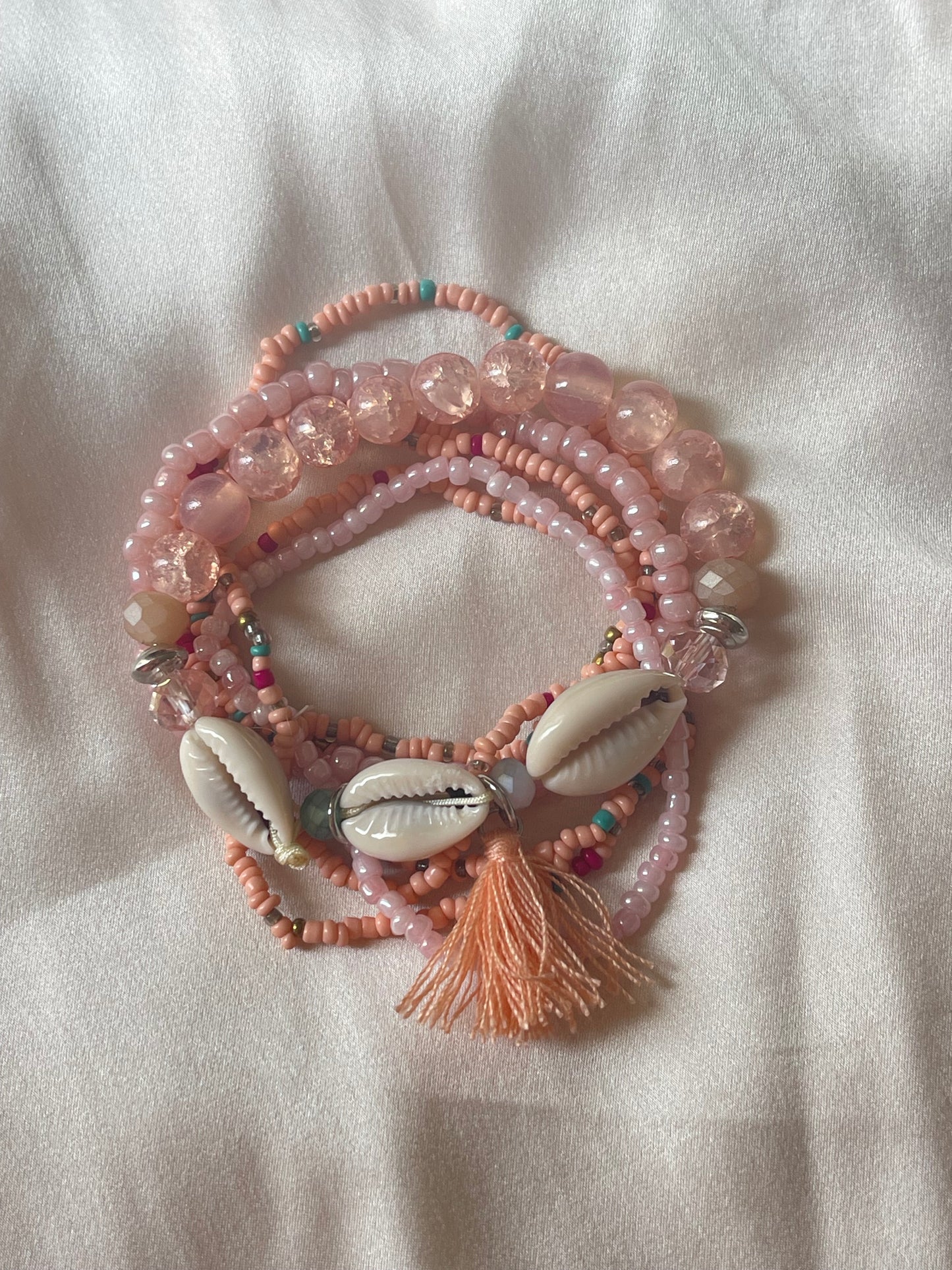 Colorful Seashell Layered Bracelets