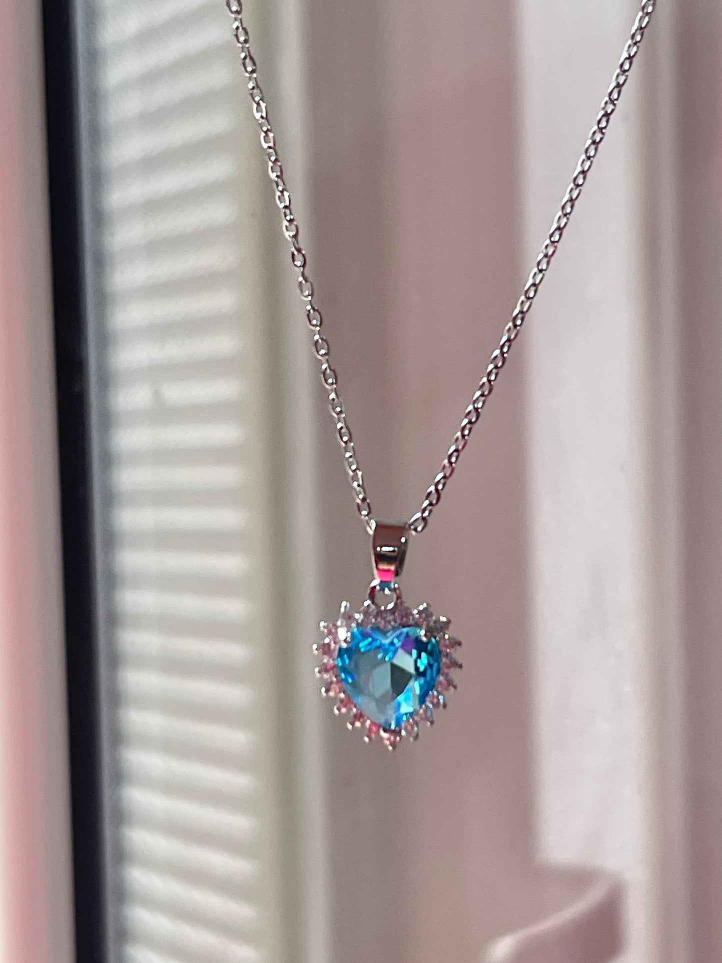 Crystal Heart Necklace- Stainless Steel
