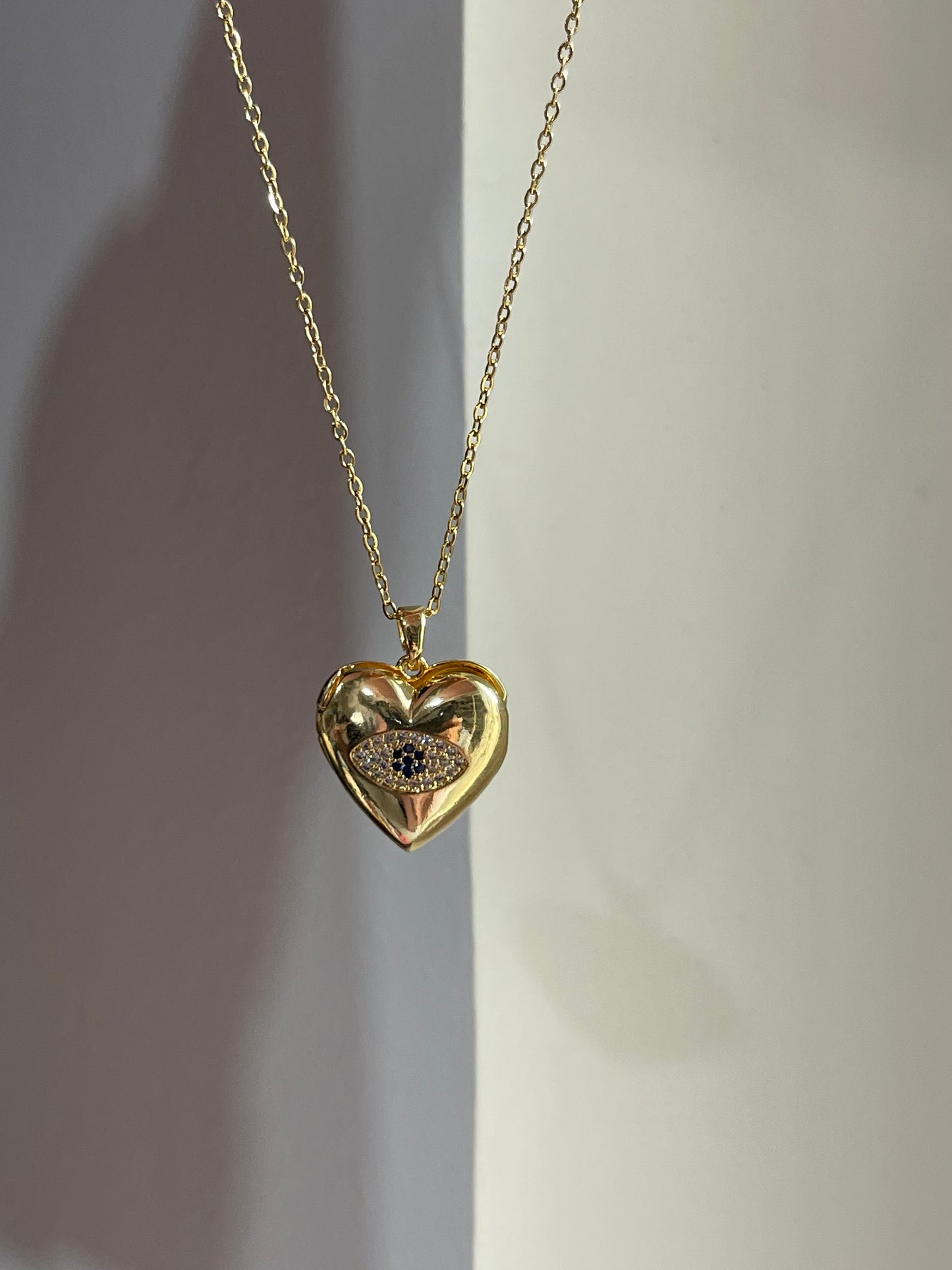 Heart Locket Necklace - Evil Eye Edition (Stainless Steel)