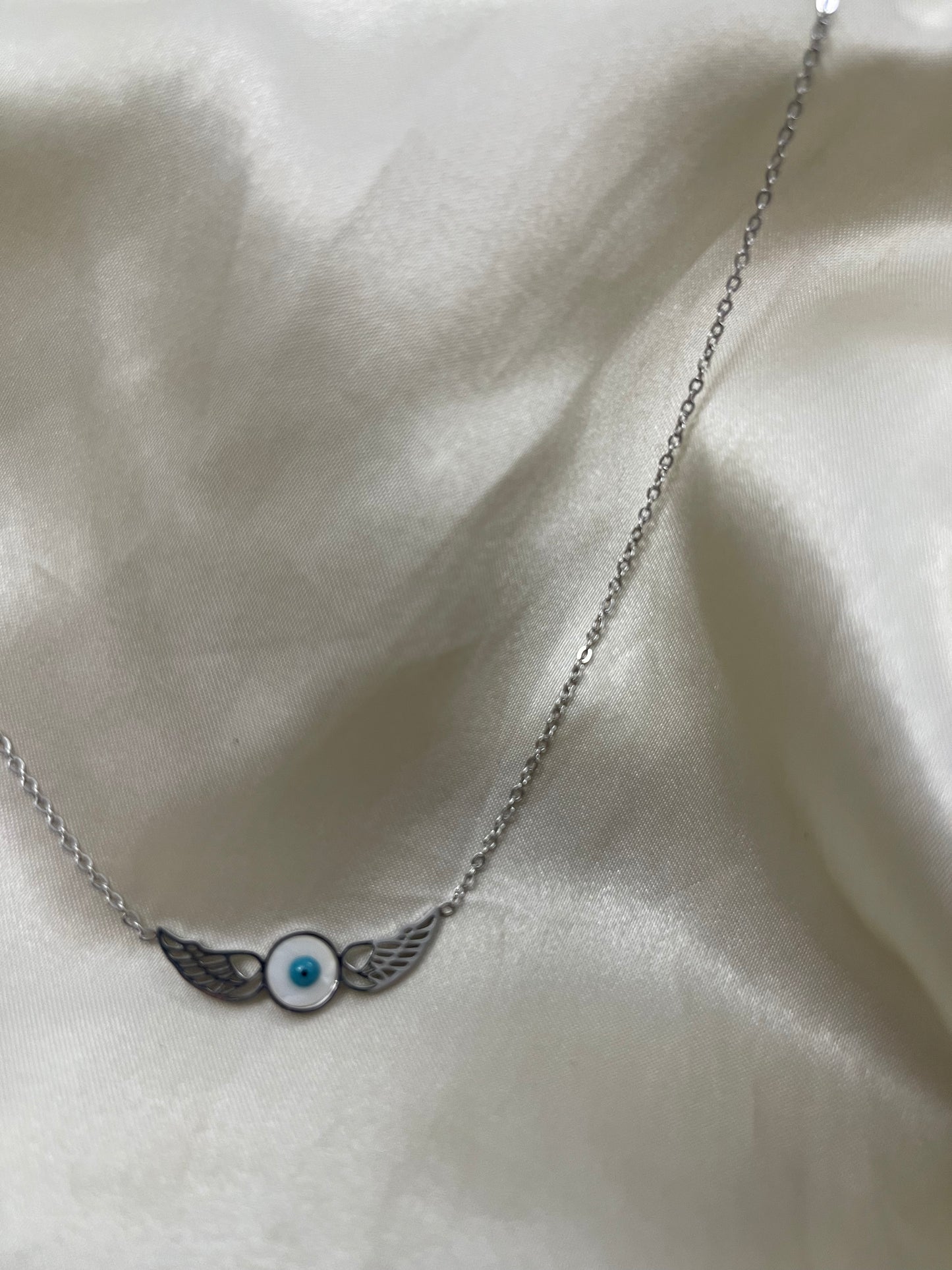 Evil Eye Wings Necklace (Stainless Steel)