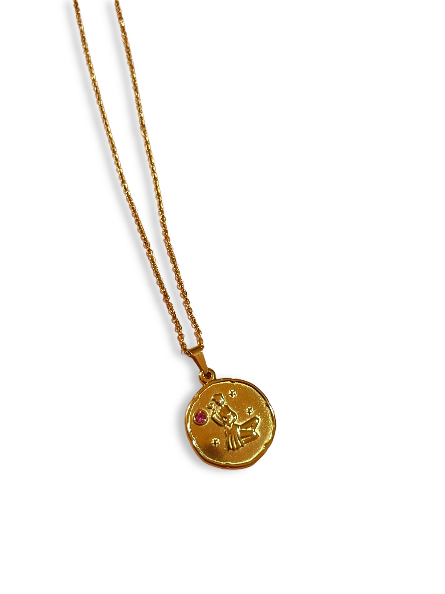 Zodiac Engraved Necklace- Stainless Steel