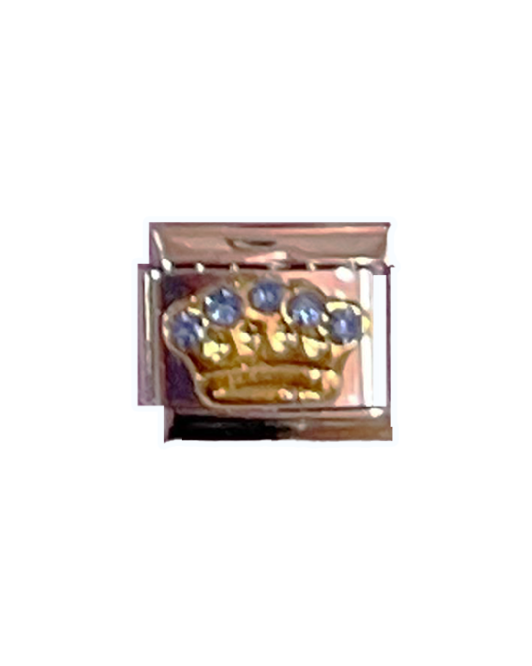Blue Princess Crown- Silver Italian Charm