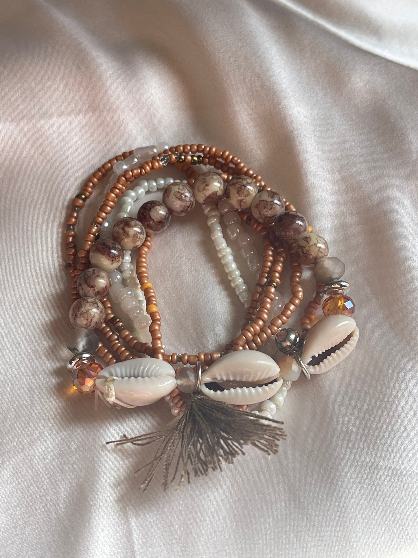 Colorful Seashell Layered Bracelets