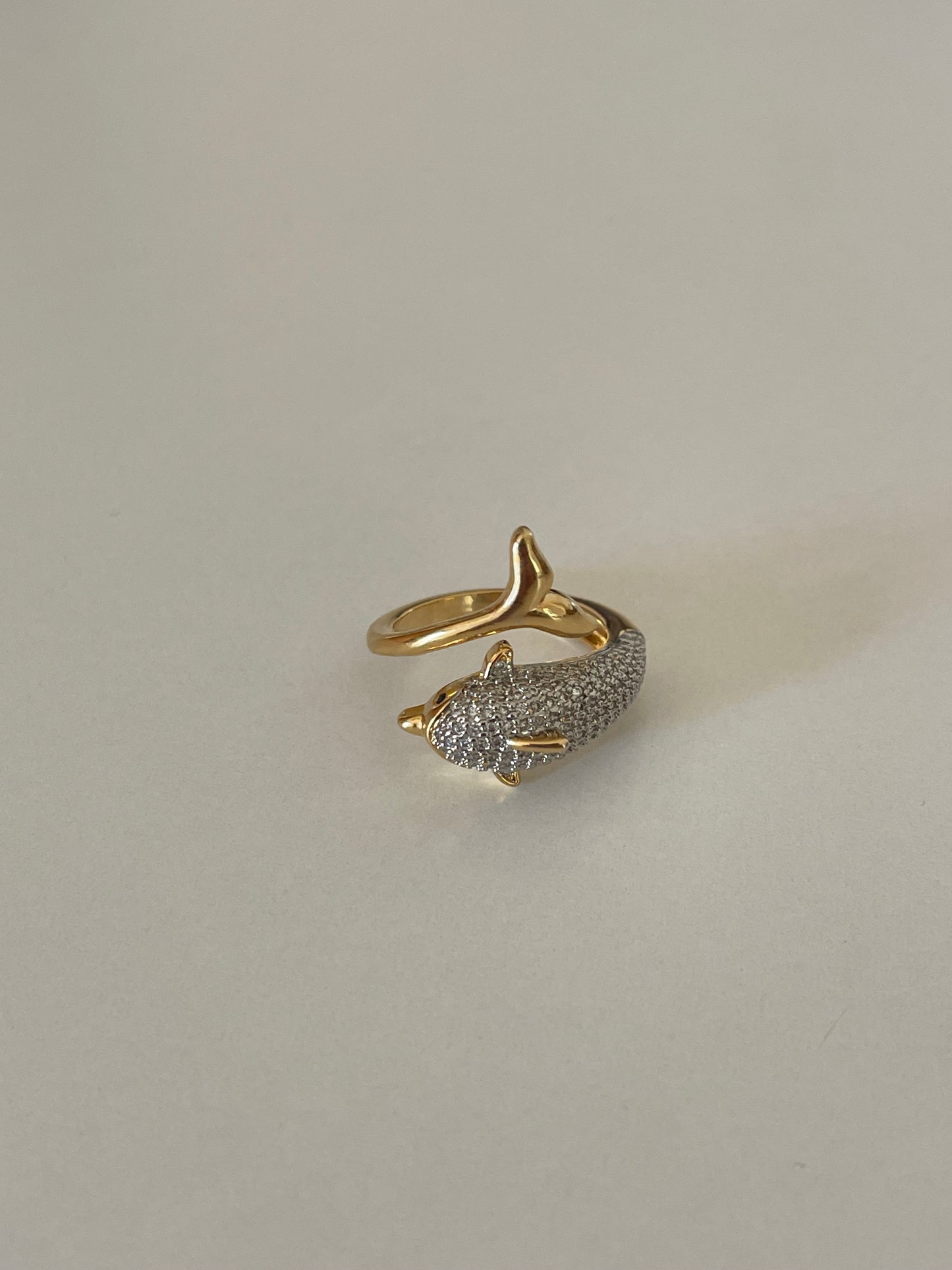 Crystal Dolphin Ring (Gold Plated & Exclusive )