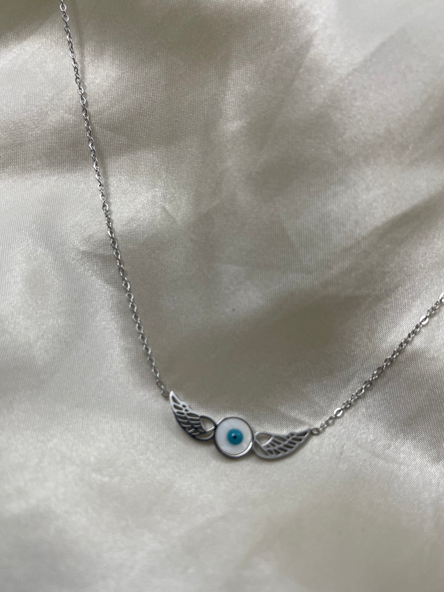 Evil Eye Wings Necklace (Stainless Steel)