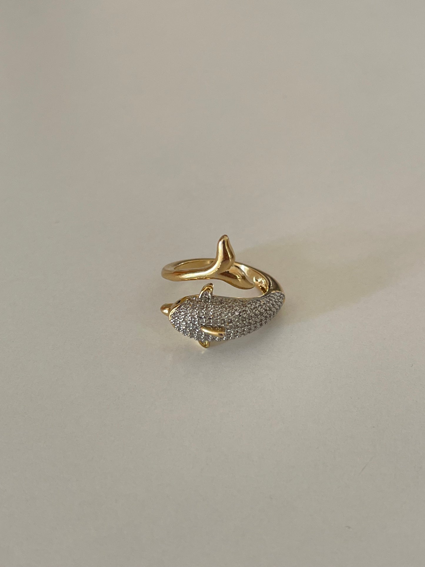 Crystal Dolphin Ring (Gold Plated & Exclusive )