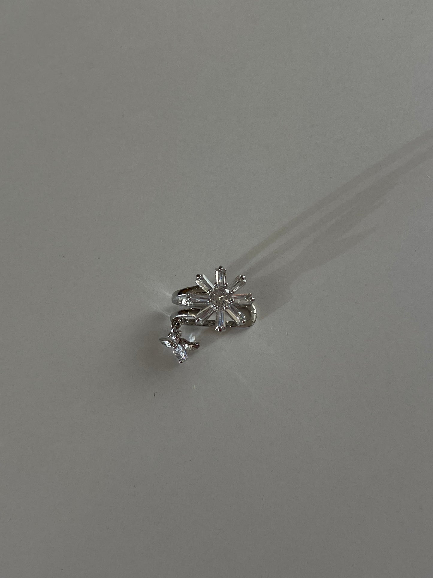 Crystal Flower Cuff Earrings