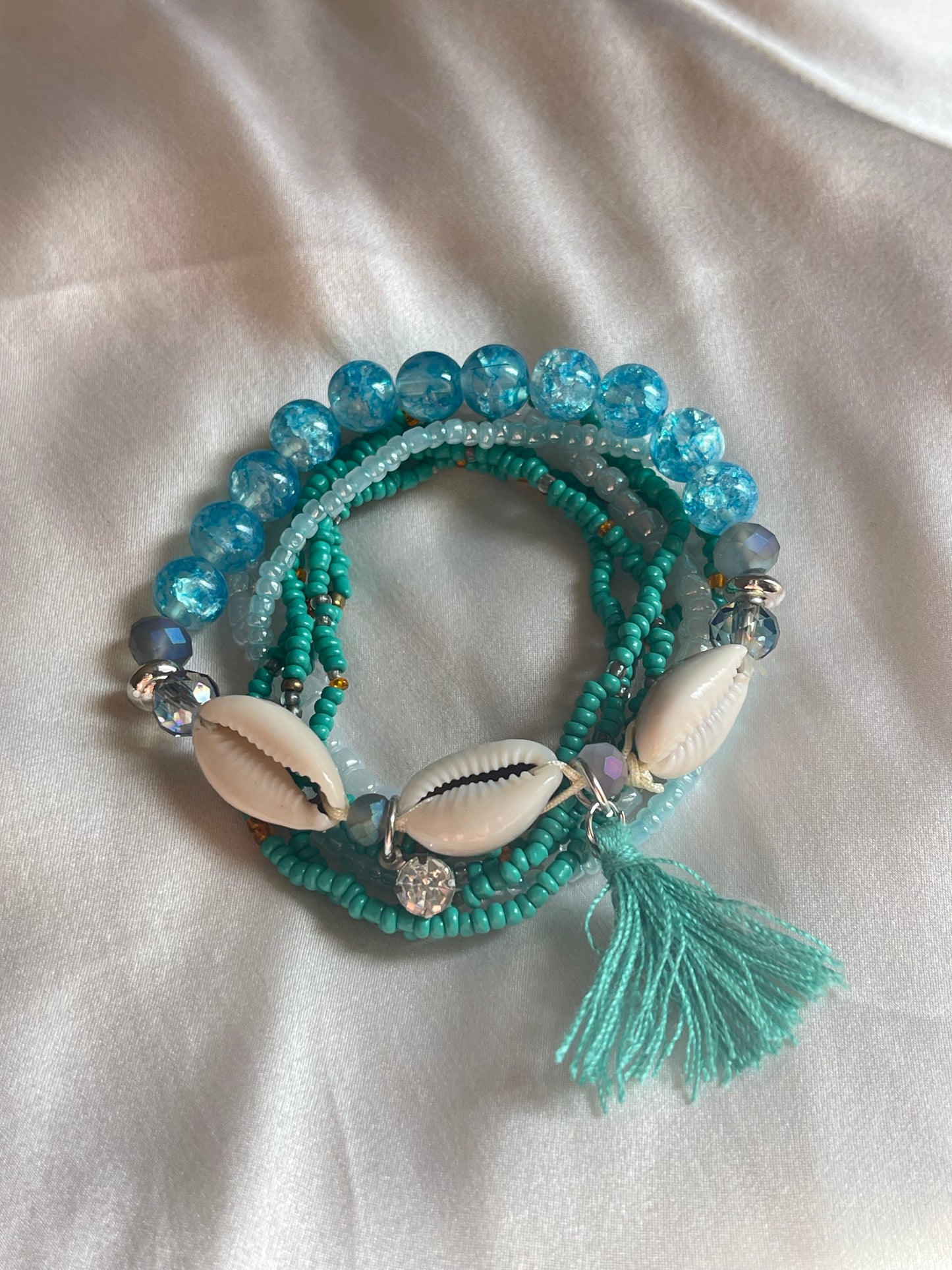 Colorful Seashell Layered Bracelets