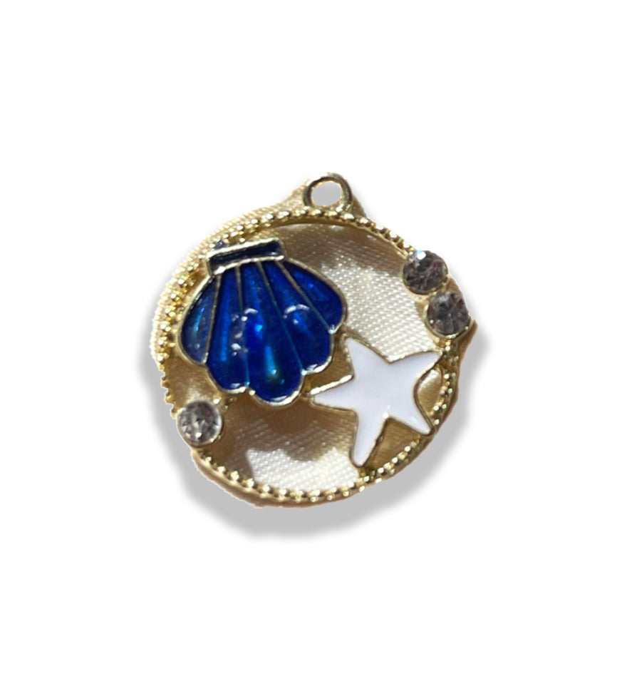Seashell-Starfish Charm- Gold Plated