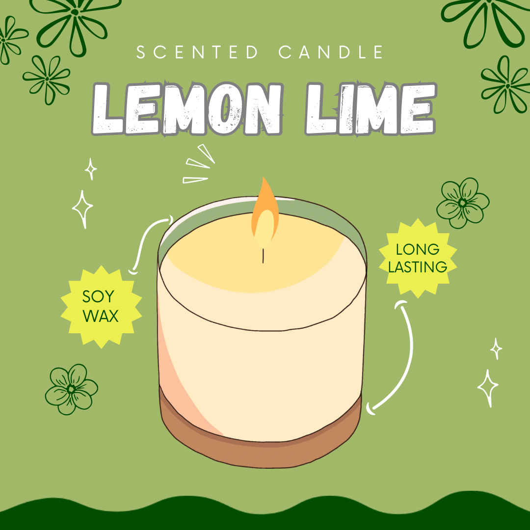Lemon Lime- Glass Candle