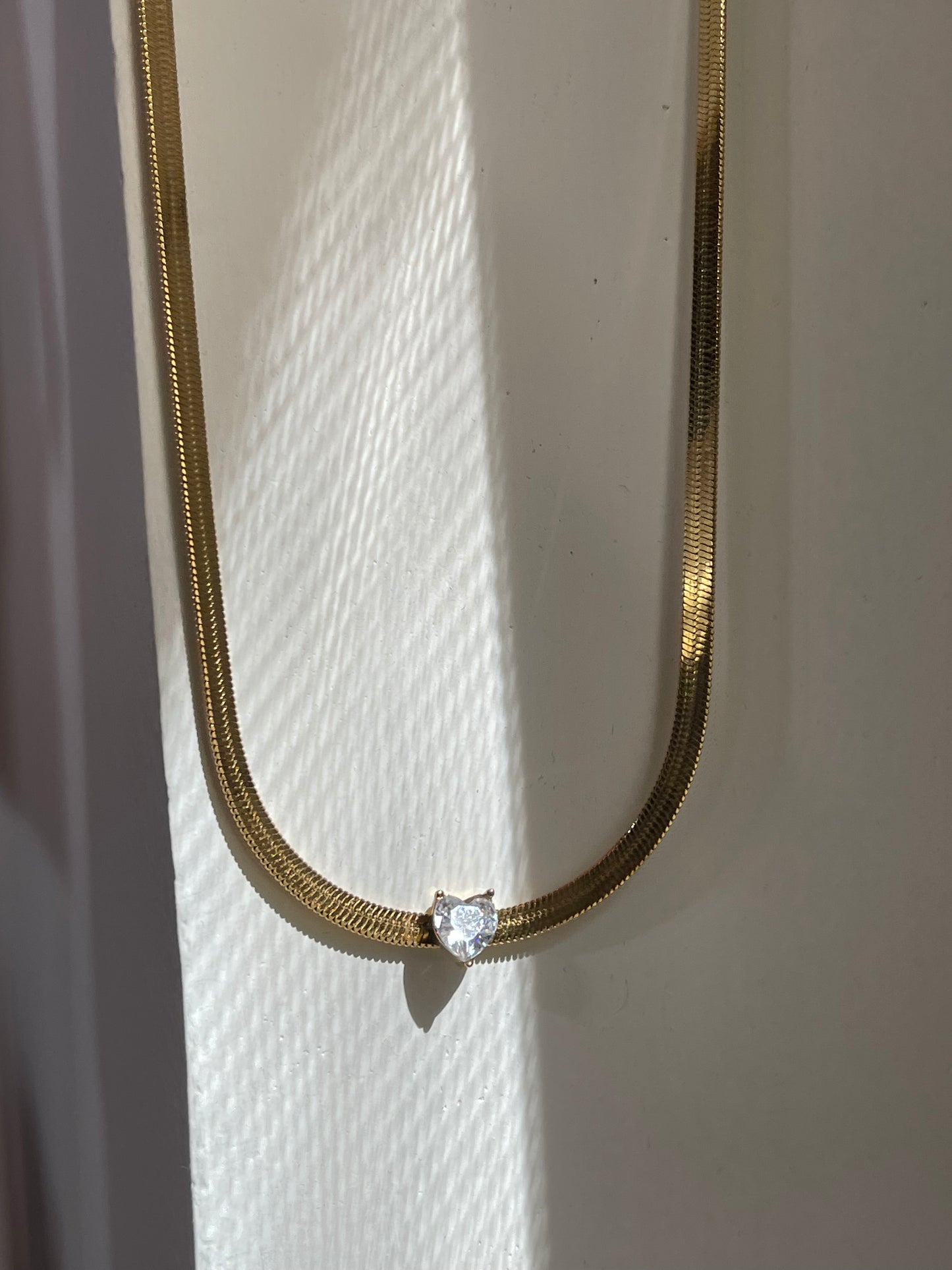 Dainty-Heart Snake Necklace- Stainless Steel