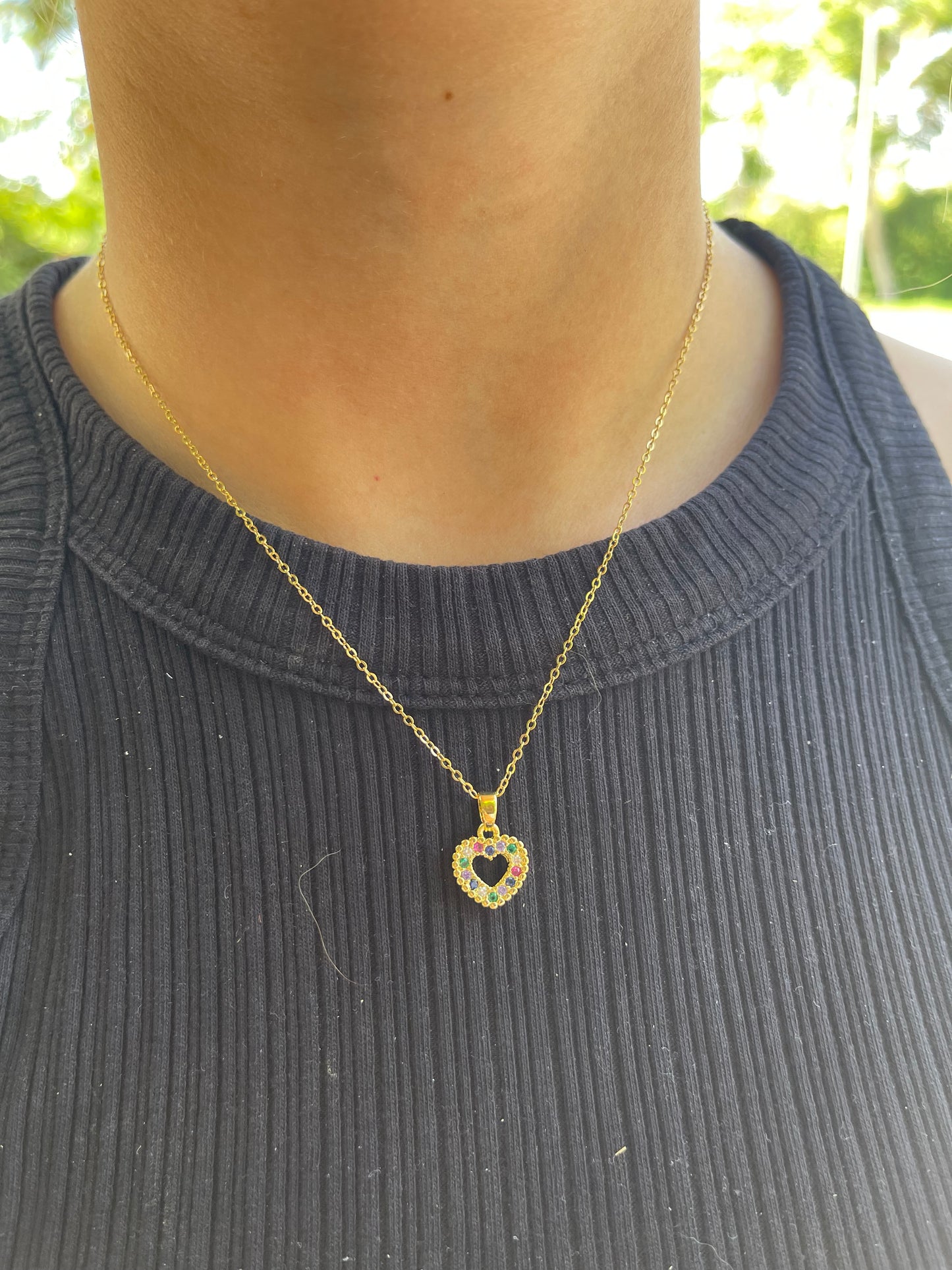 Colorful Mini Heart Necklace (Stainless Steel)