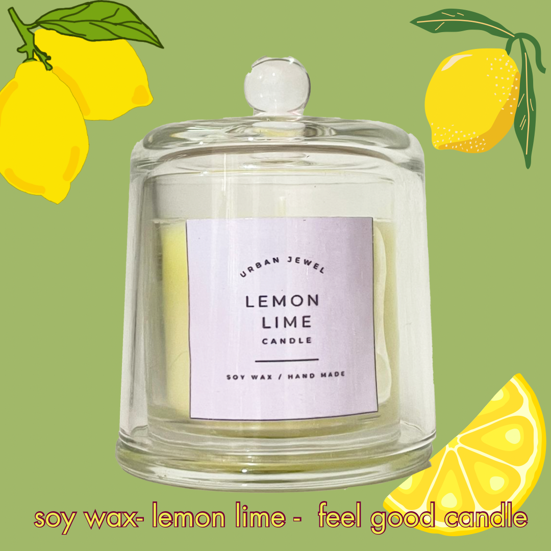Lemon Lime- Glass Candle