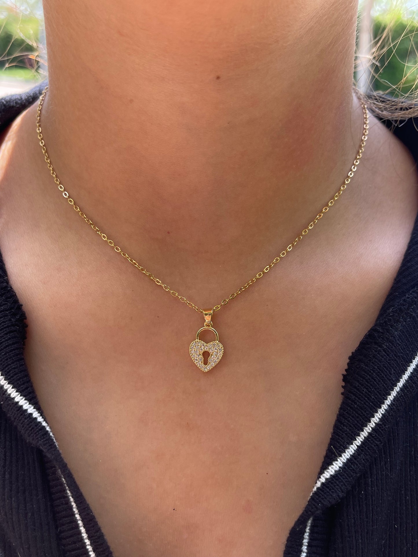 Heart Lock Necklace (Stainless Steel)