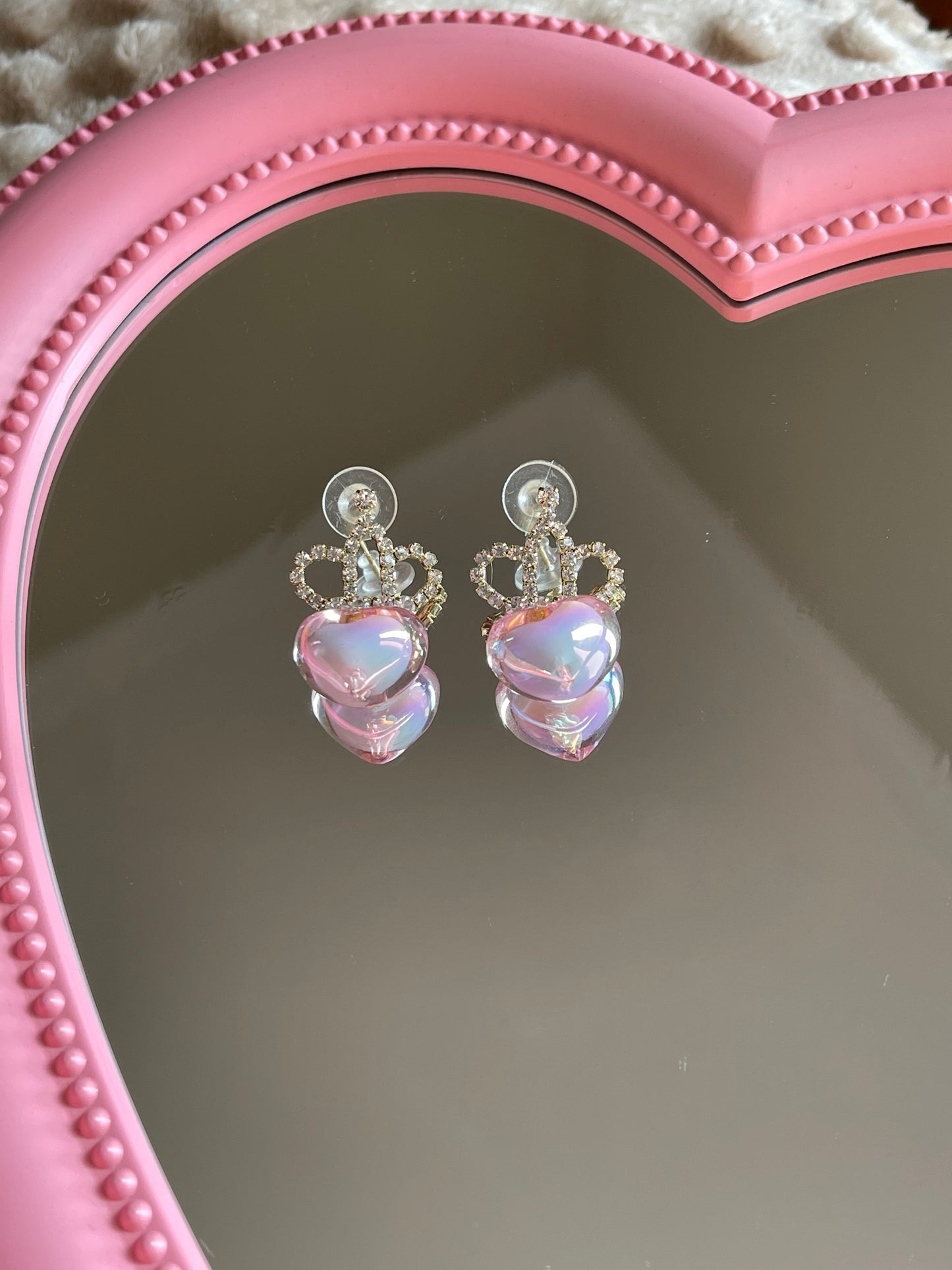 Crystal Heart Heart Statement Earrings