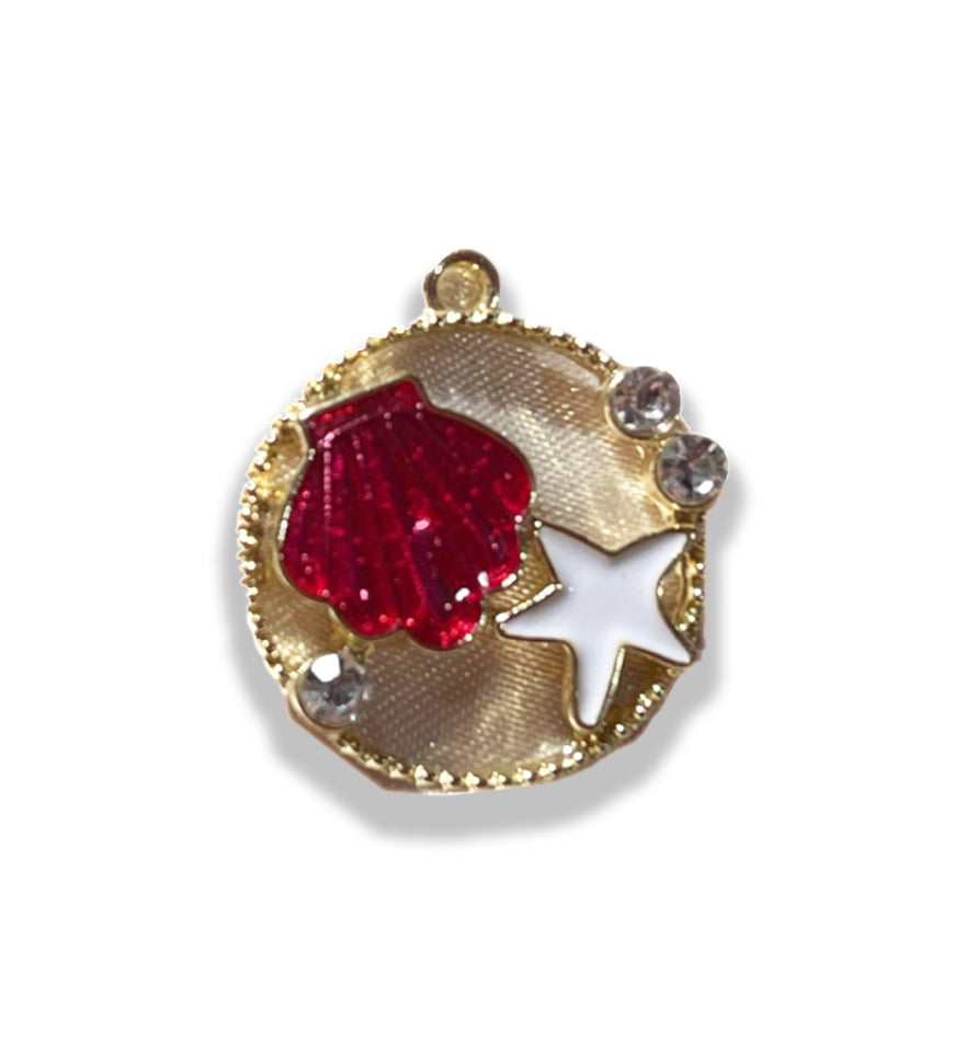 Seashell-Starfish Charm- Gold Plated